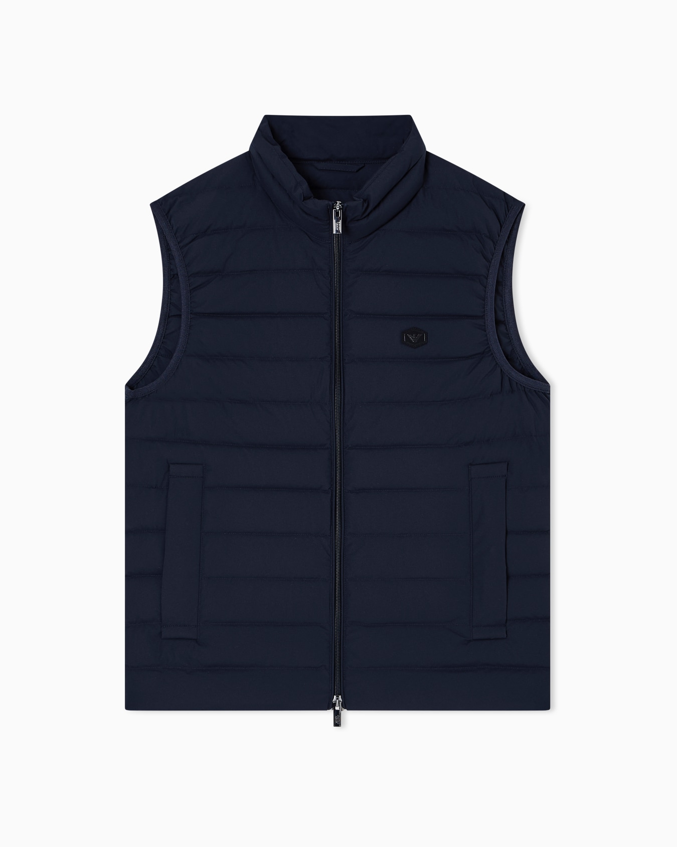 Doudoune sans manches entièrement zippée en nylon matelassé avec écusson logo aigle Diapositive 0