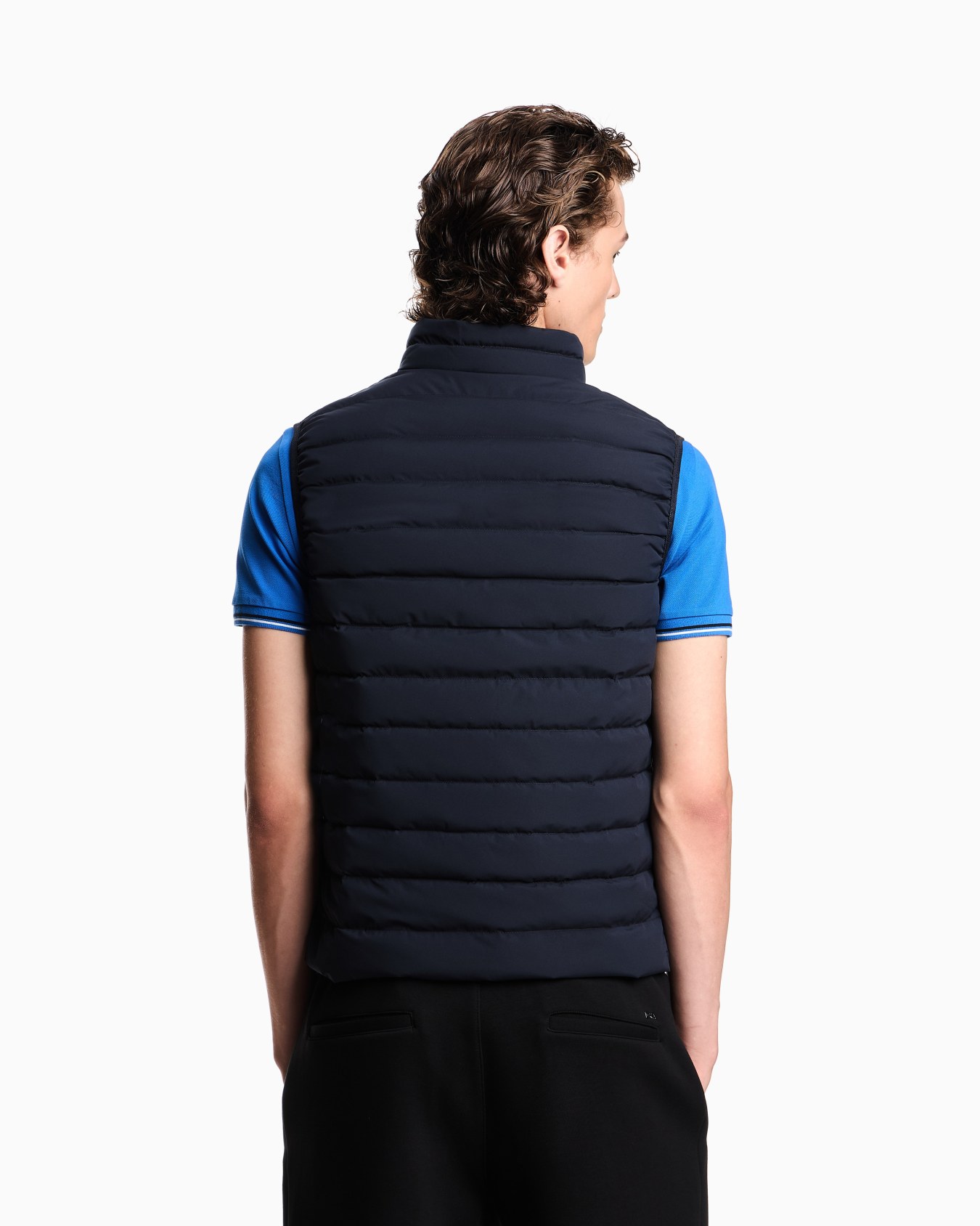 Doudoune sans manches entièrement zippée en nylon matelassé avec écusson logo aigle Diapositive 2
