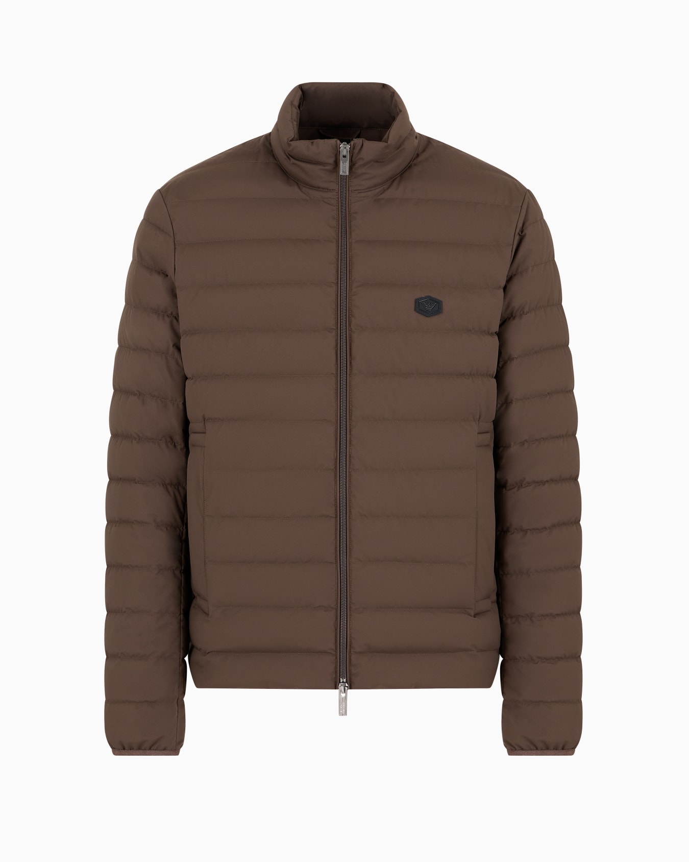 Doudoune entièrement zippée en nylon matelassé avec écusson logo aigle Diapositive 0