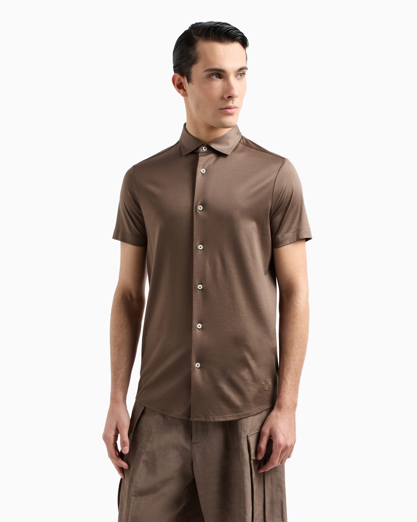 Chemise à manches courtes en jersey mélange lyocell ASV Diapositive 3