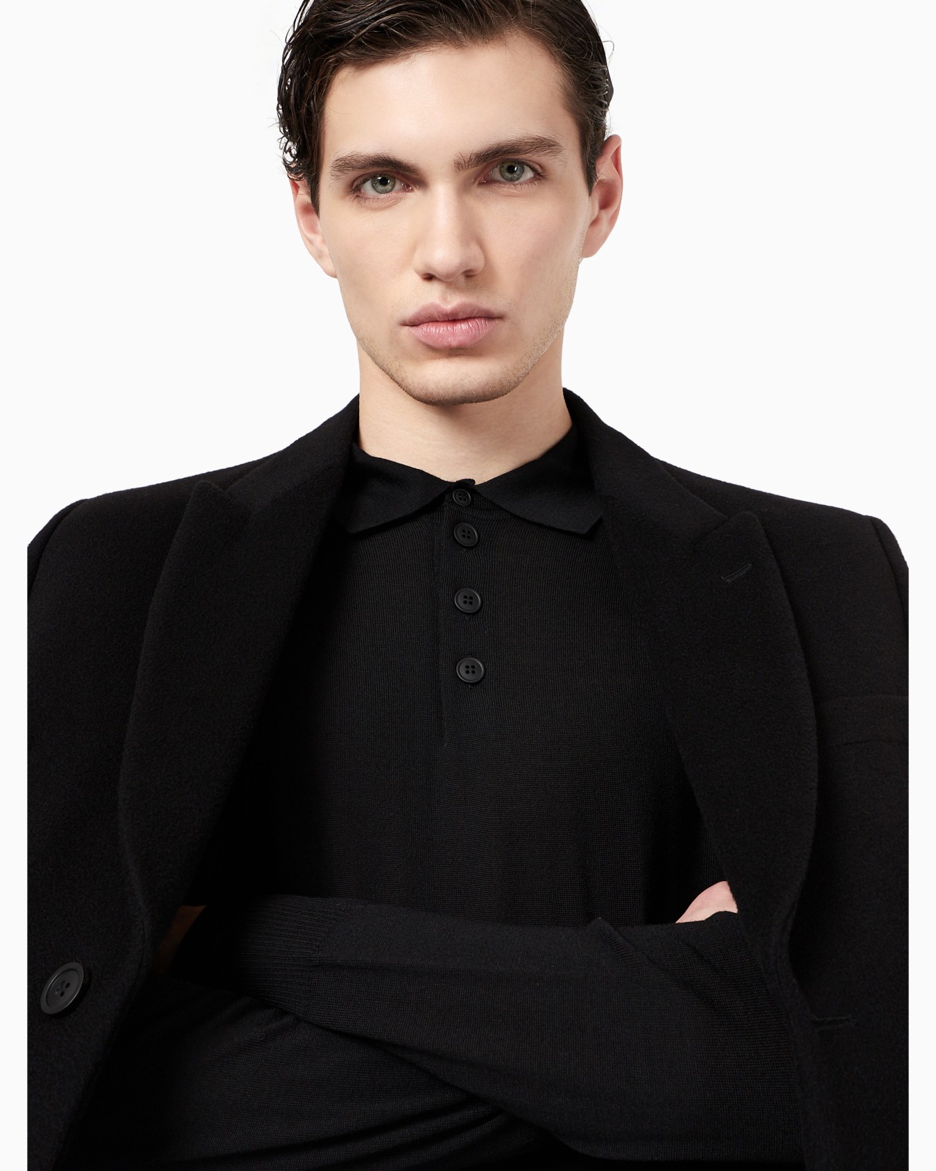 Virgin-wool jumper with polo-shirt collar Slide 5