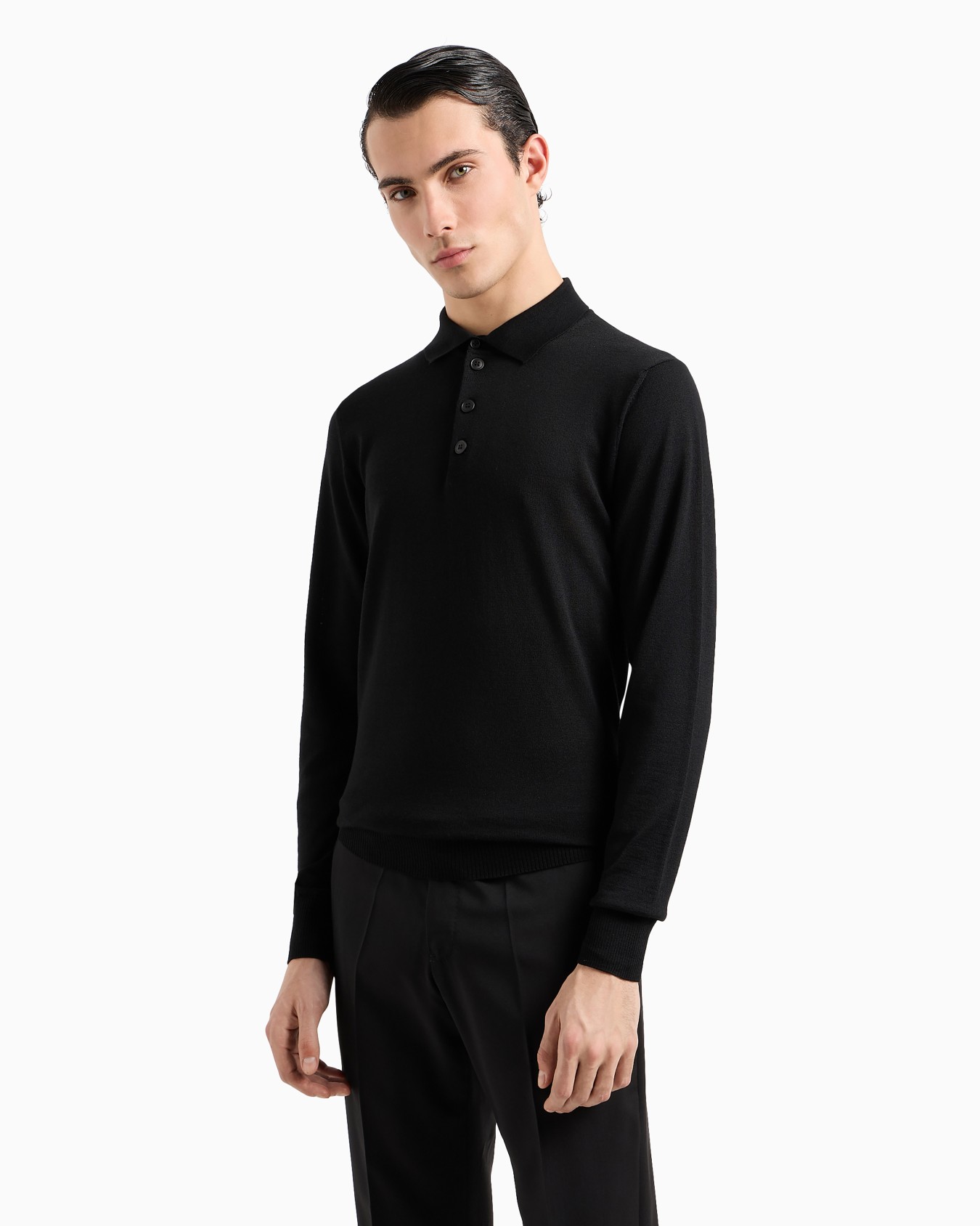 Virgin-wool jumper with polo-shirt collar Slide 3
