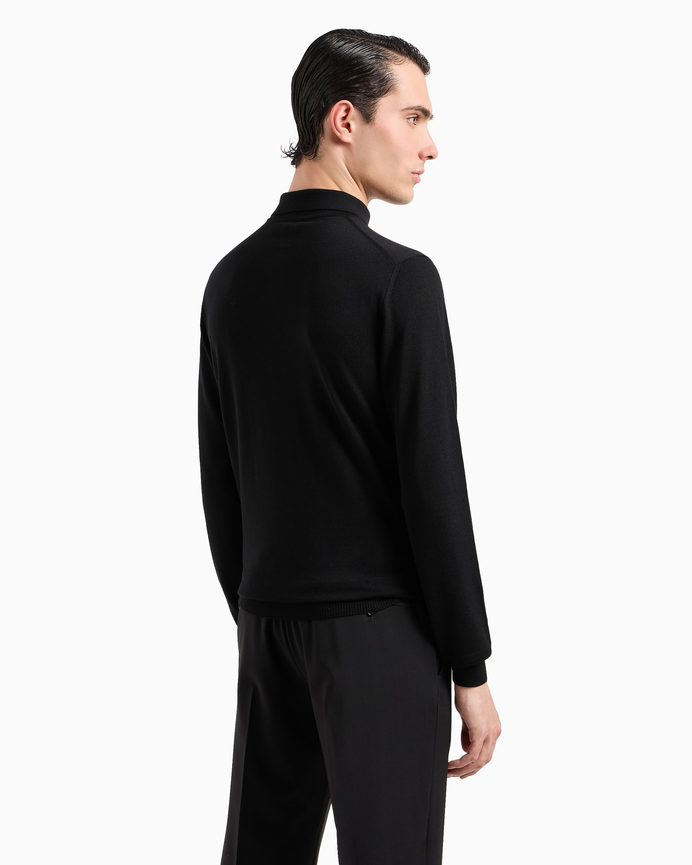 Virgin-wool jumper with polo-shirt collar Slide 2