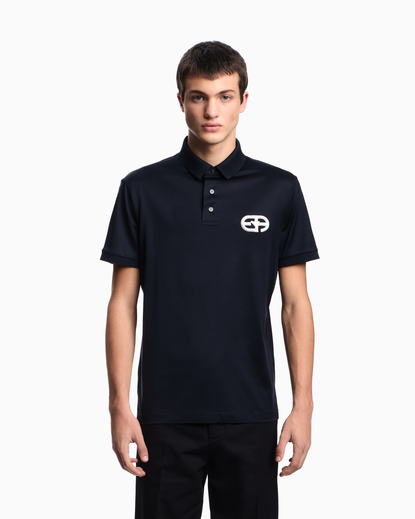 Polo en punto de mezcla de lyocell con logotipo EA bordado en relieve  Diapositiva 3