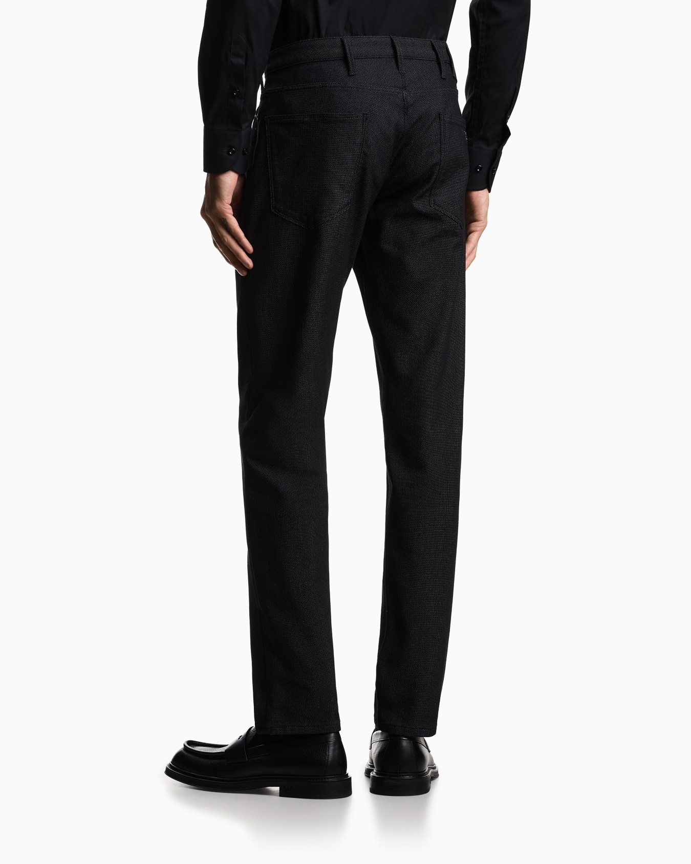 Pantalones J06 slim fit de mezcla de algodón microestructurado a lunares Diapositiva 2