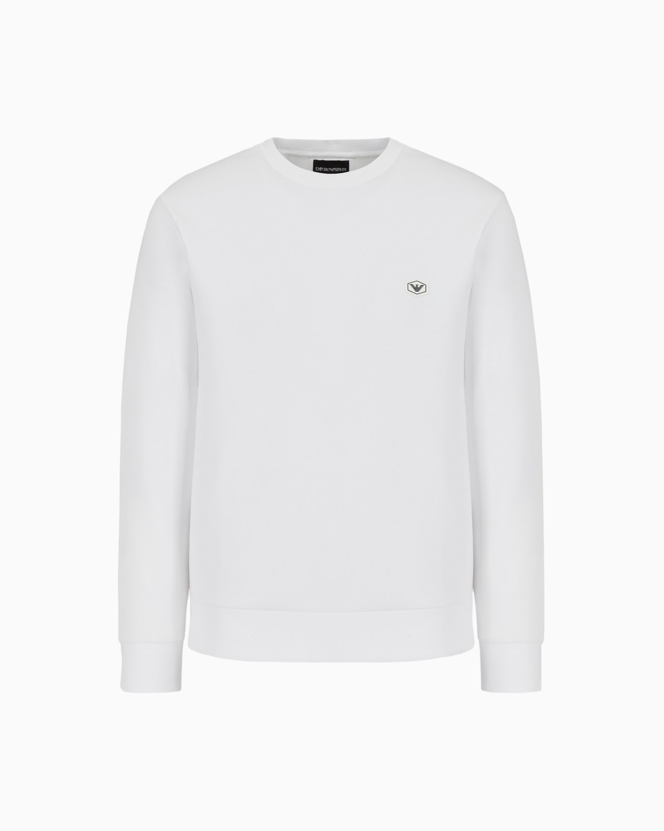 Double-jersey sweatshirt with micro logo patch Slide 0