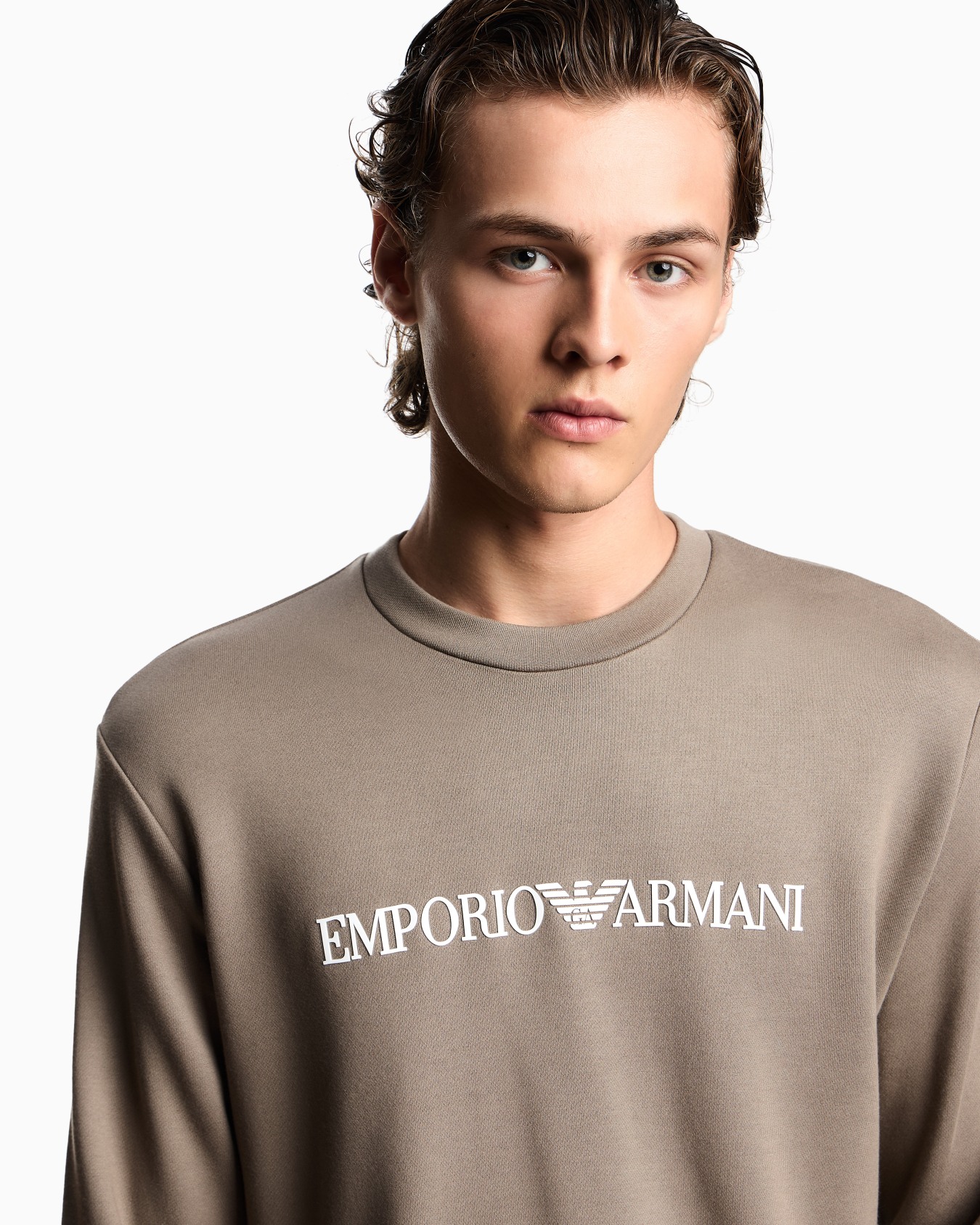 Felpa misto modal con stampa logo Slide 4