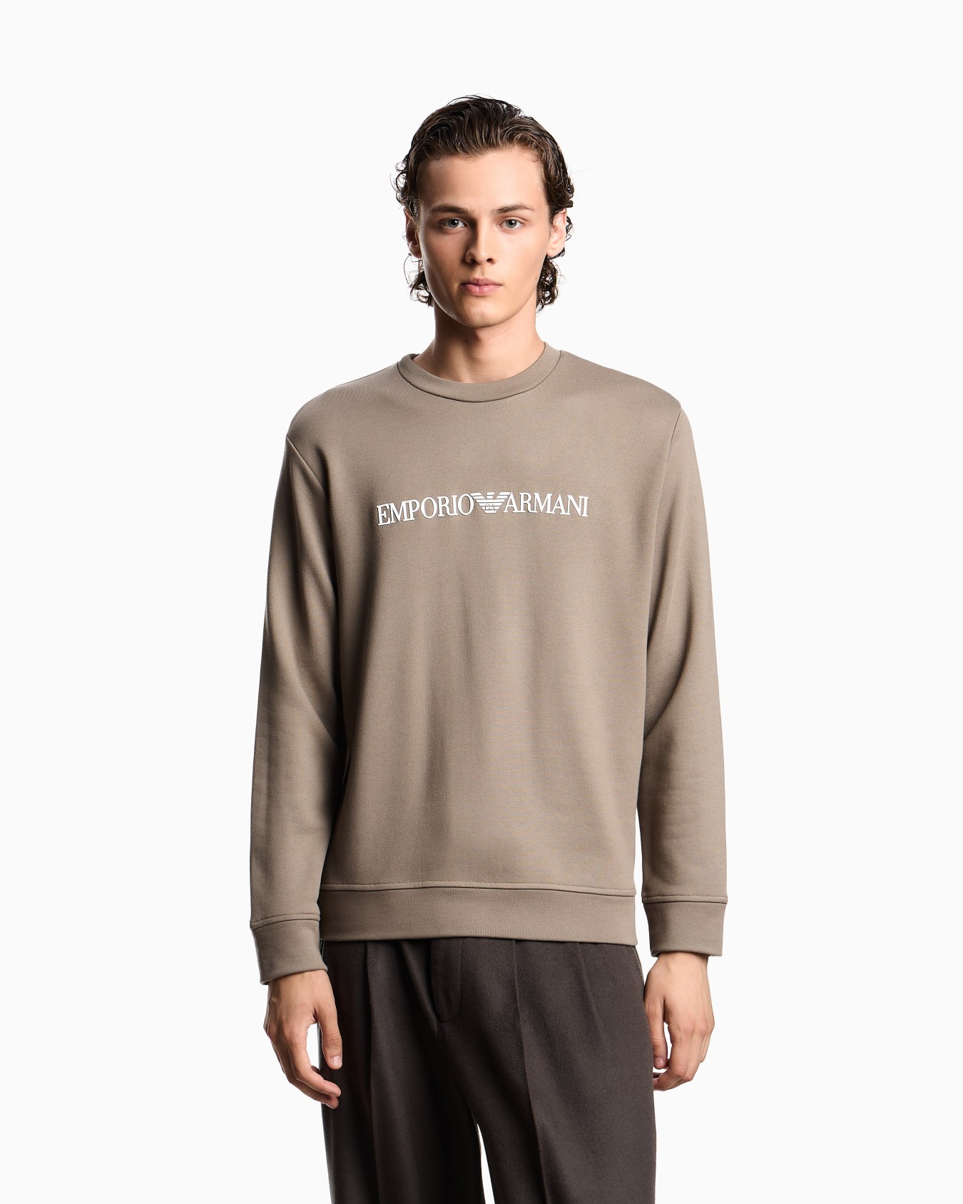 Felpa misto modal con stampa logo Slide 3