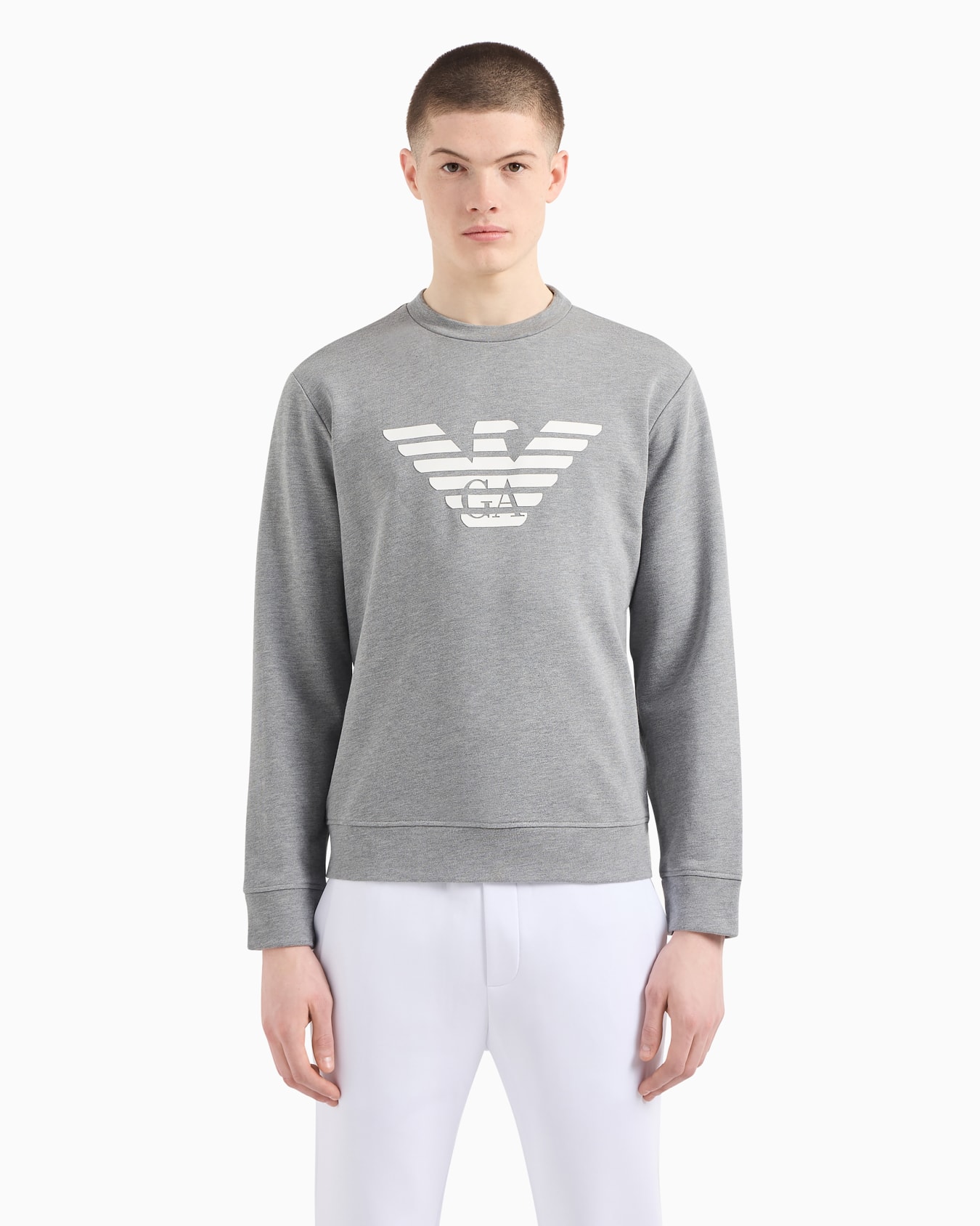 Modal-blend sweatshirt with logo print Slide 1