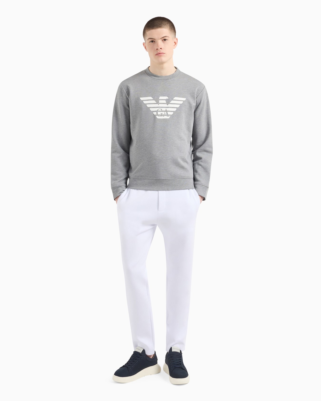 Modal-blend sweatshirt with logo print Slide 3