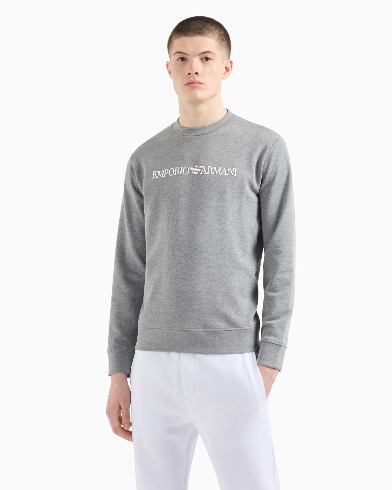 Modal-blend sweatshirt with logo print Slide 1