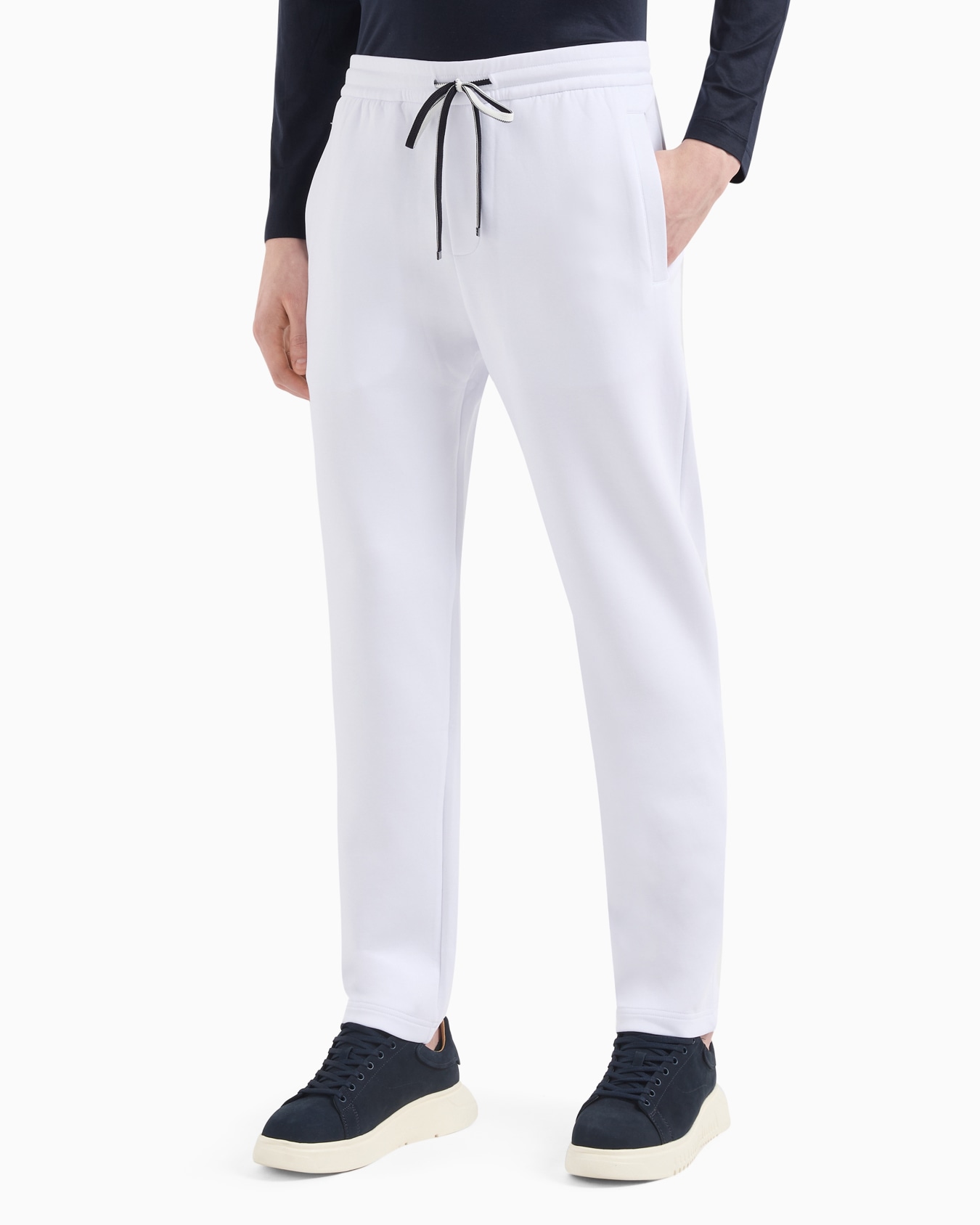 Double-jersey joggers with eagle logo patch Slide 3
