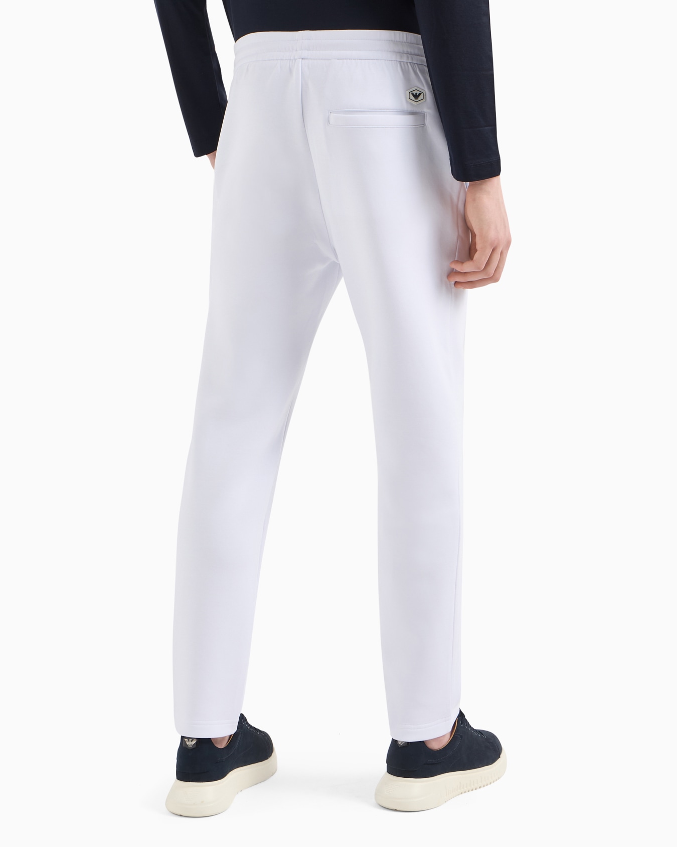 Double-jersey joggers with eagle logo patch Slide 2