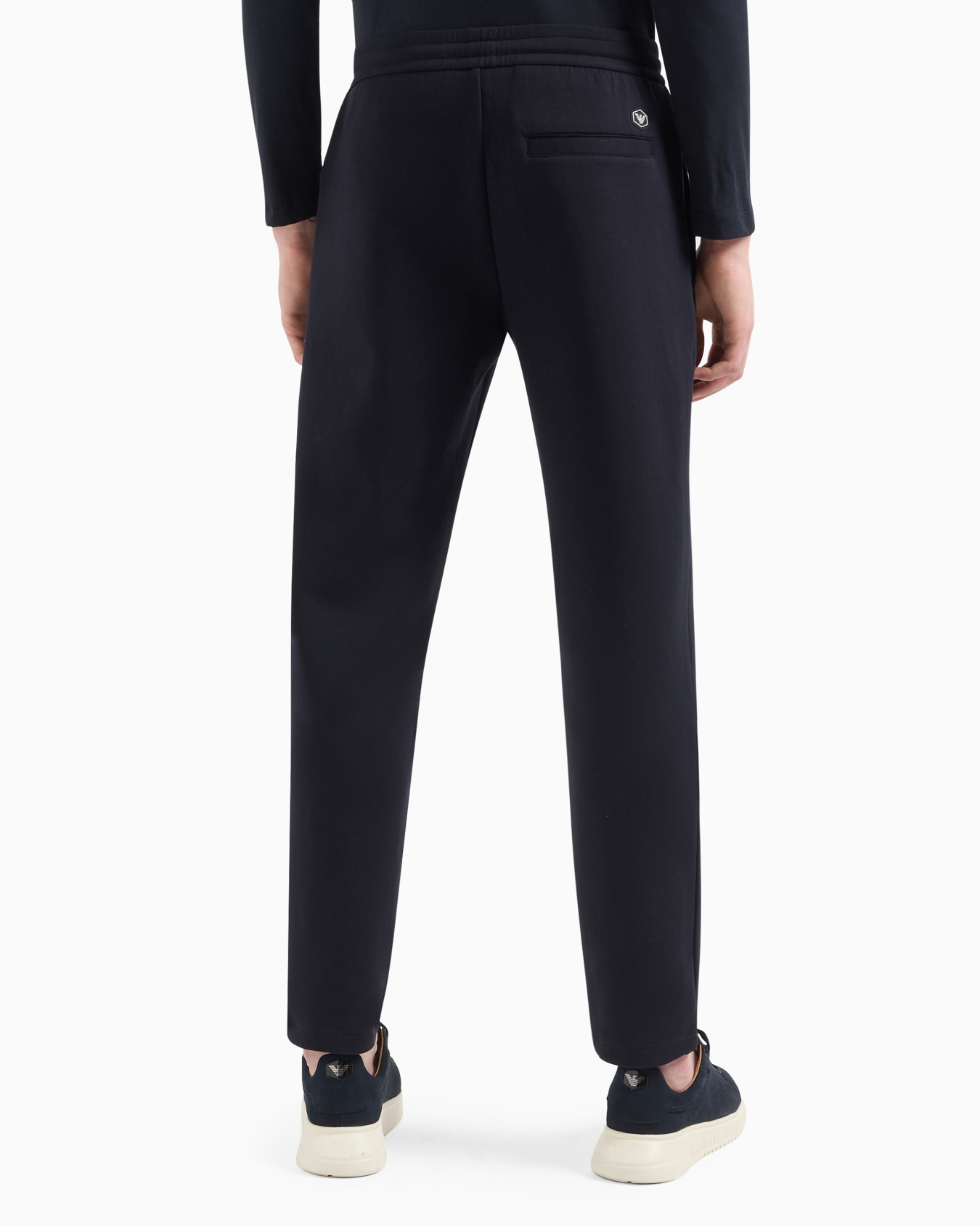 Double-jersey joggers with eagle logo patch Slide 2