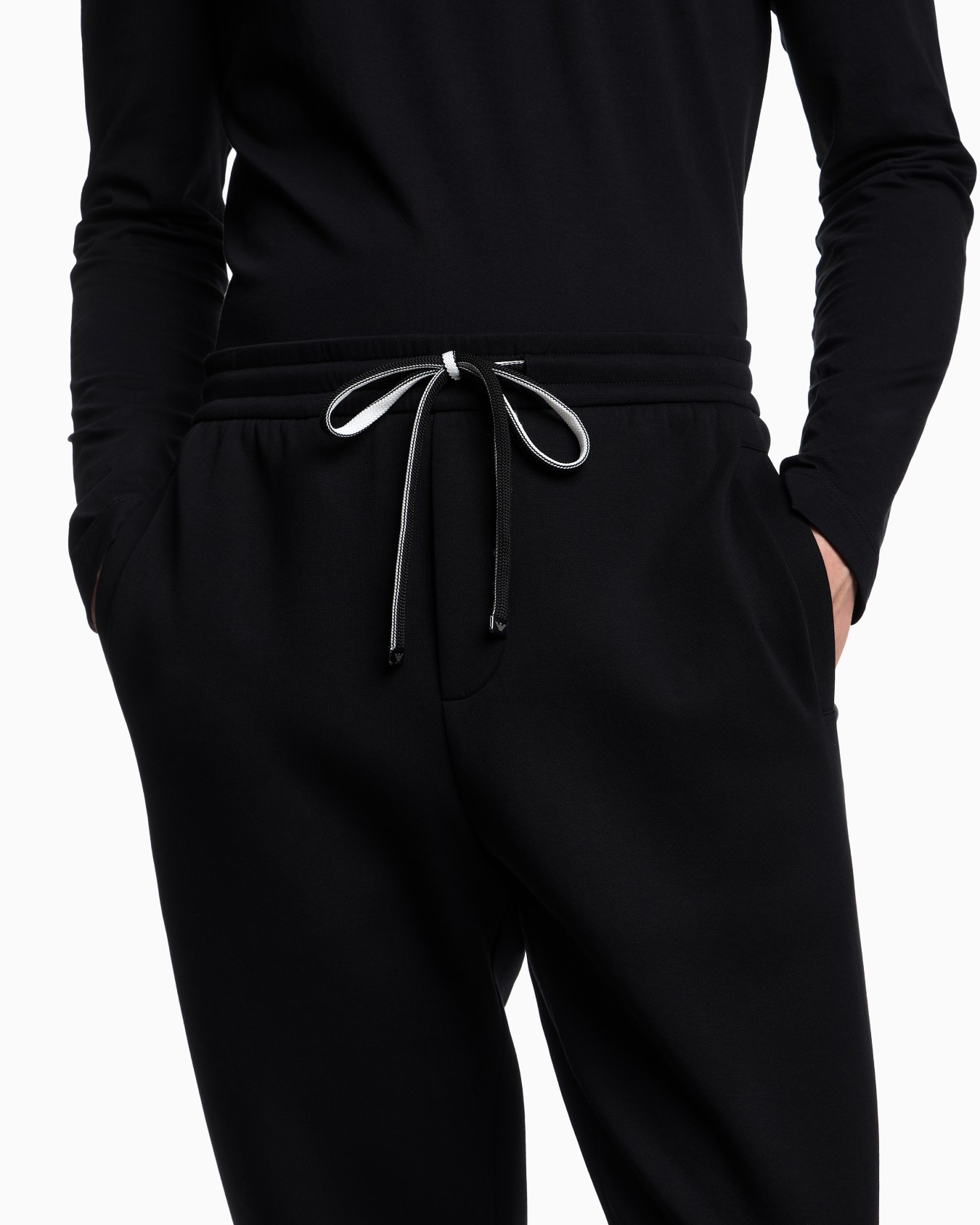 Double-jersey joggers with eagle logo patch Slide 4
