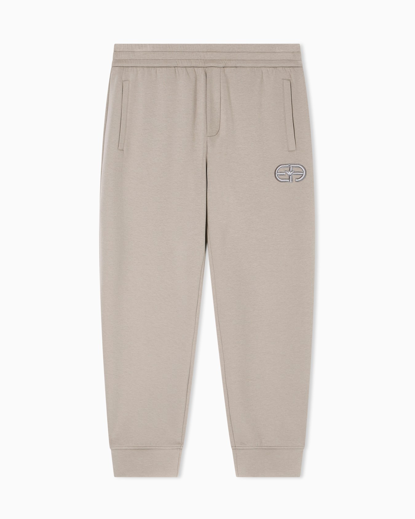 Pantalones de chándal de punto double con logotipo EA bordado en relieve Diapositiva 0