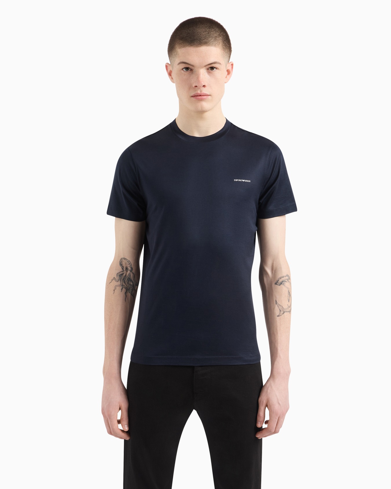 T-shirt in jersey misto lyocell con micro logo lettering ASV Slide 3