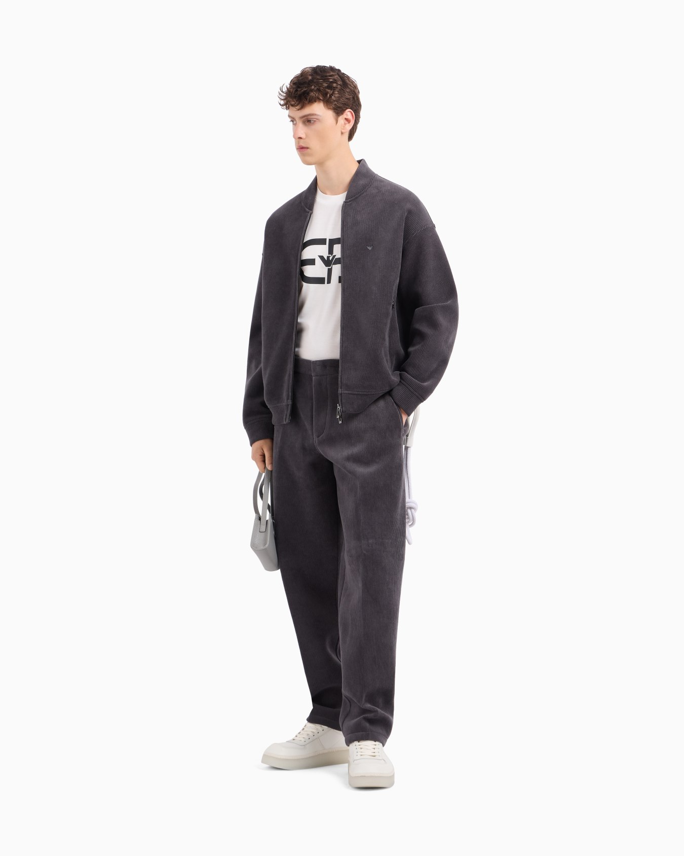  Lyocell-blend jersey T-shirt with oversized EA logo Slide 1