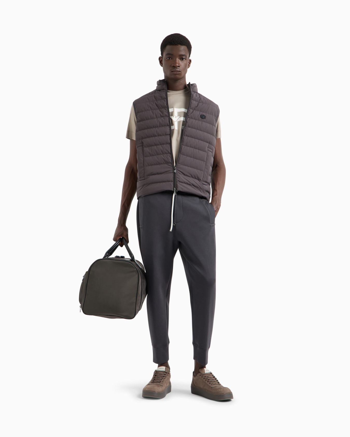  Lyocell-blend jersey T-shirt with oversized EA logo Slide 1