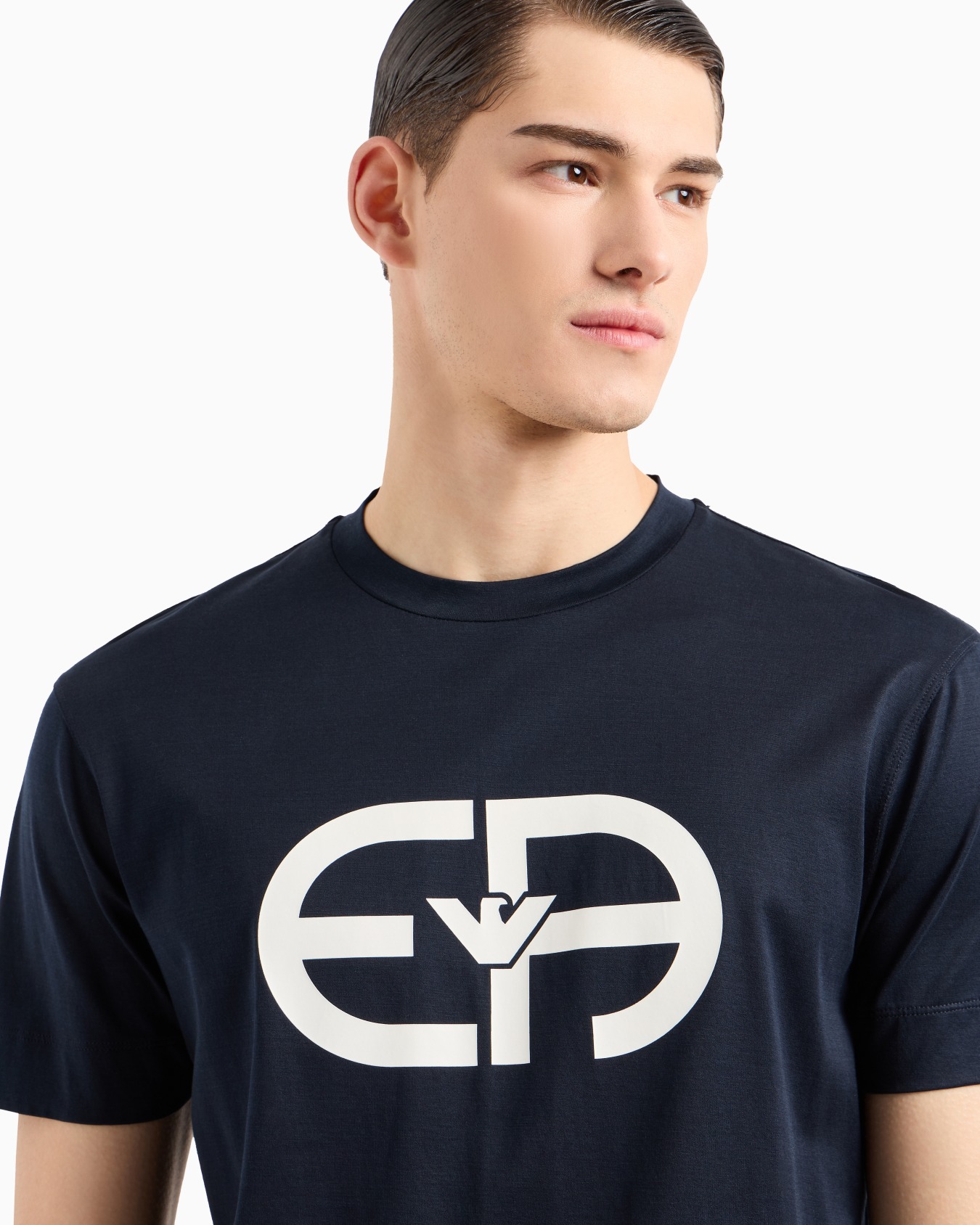  Lyocell-blend jersey T-shirt with oversized EA logo Slide 4
