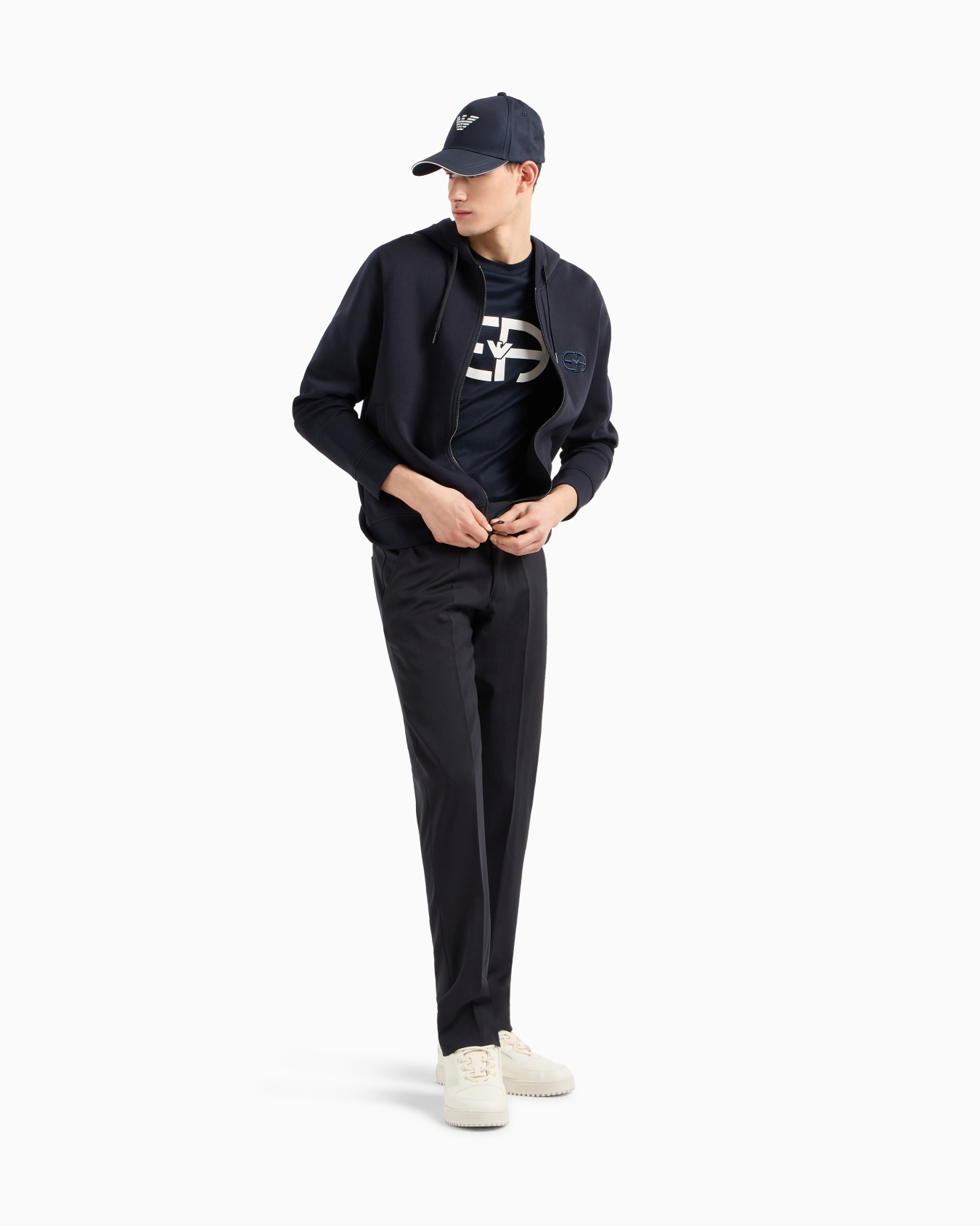  Lyocell-blend jersey T-shirt with oversized EA logo Slide 1