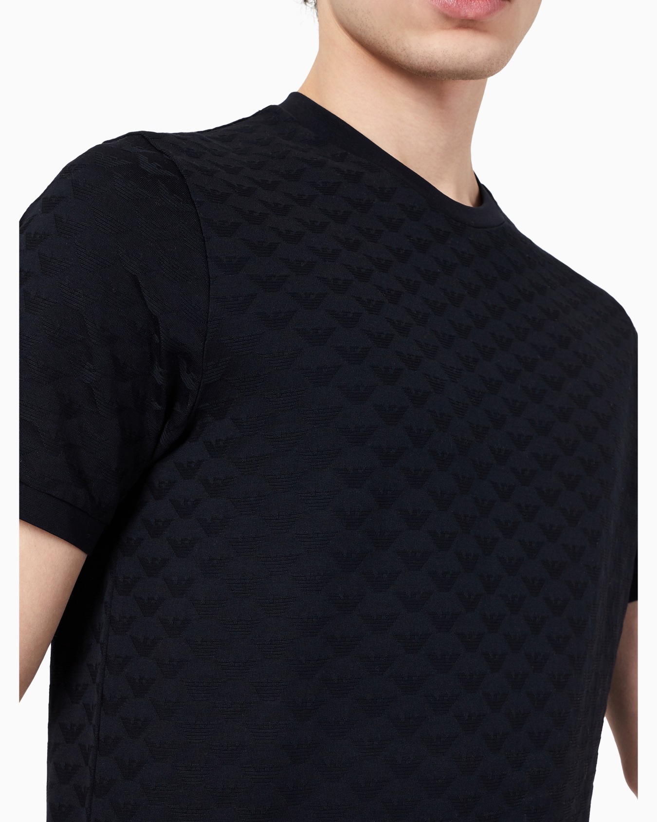 Camiseta de punto jacquard mercerizado con águila integral Diapositiva 5