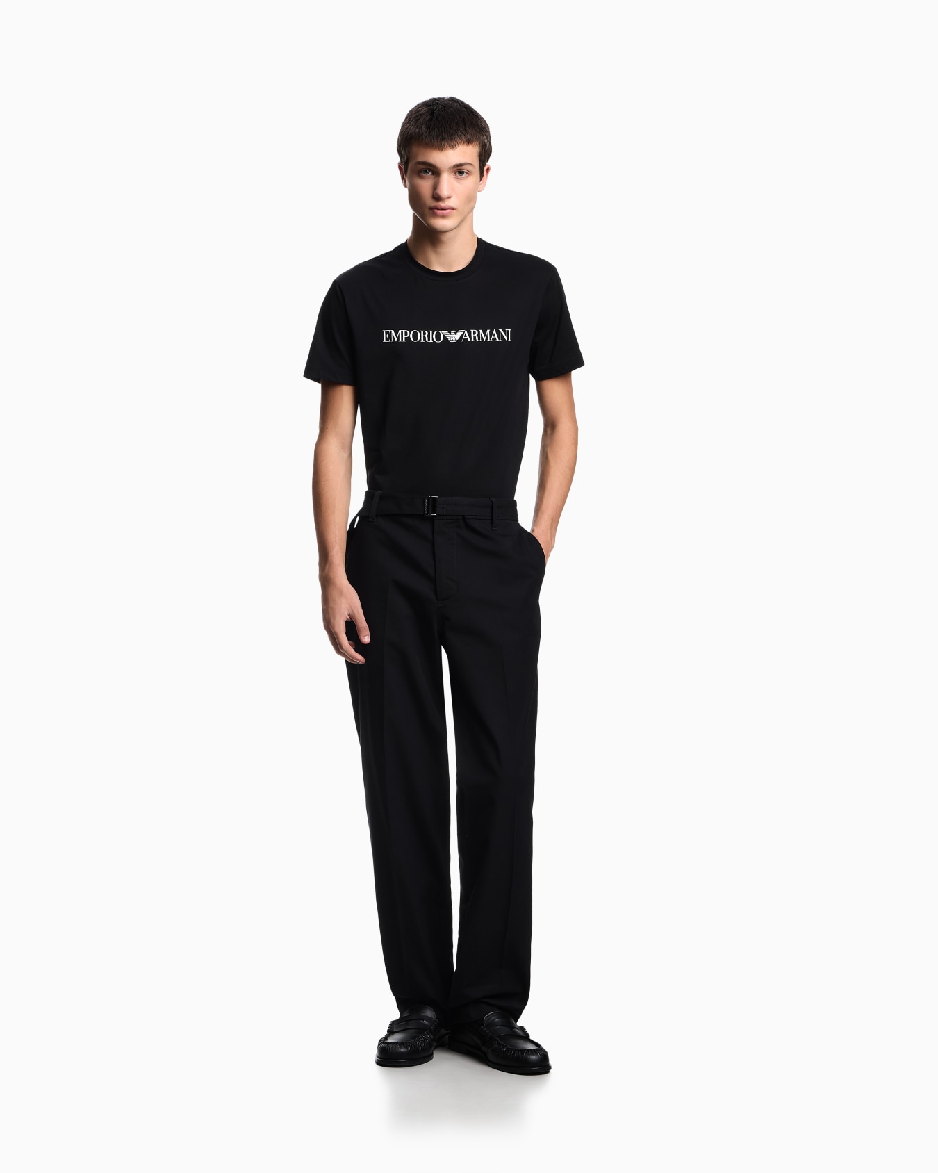 Pima-jersey T-shirt with logo print Slide 1