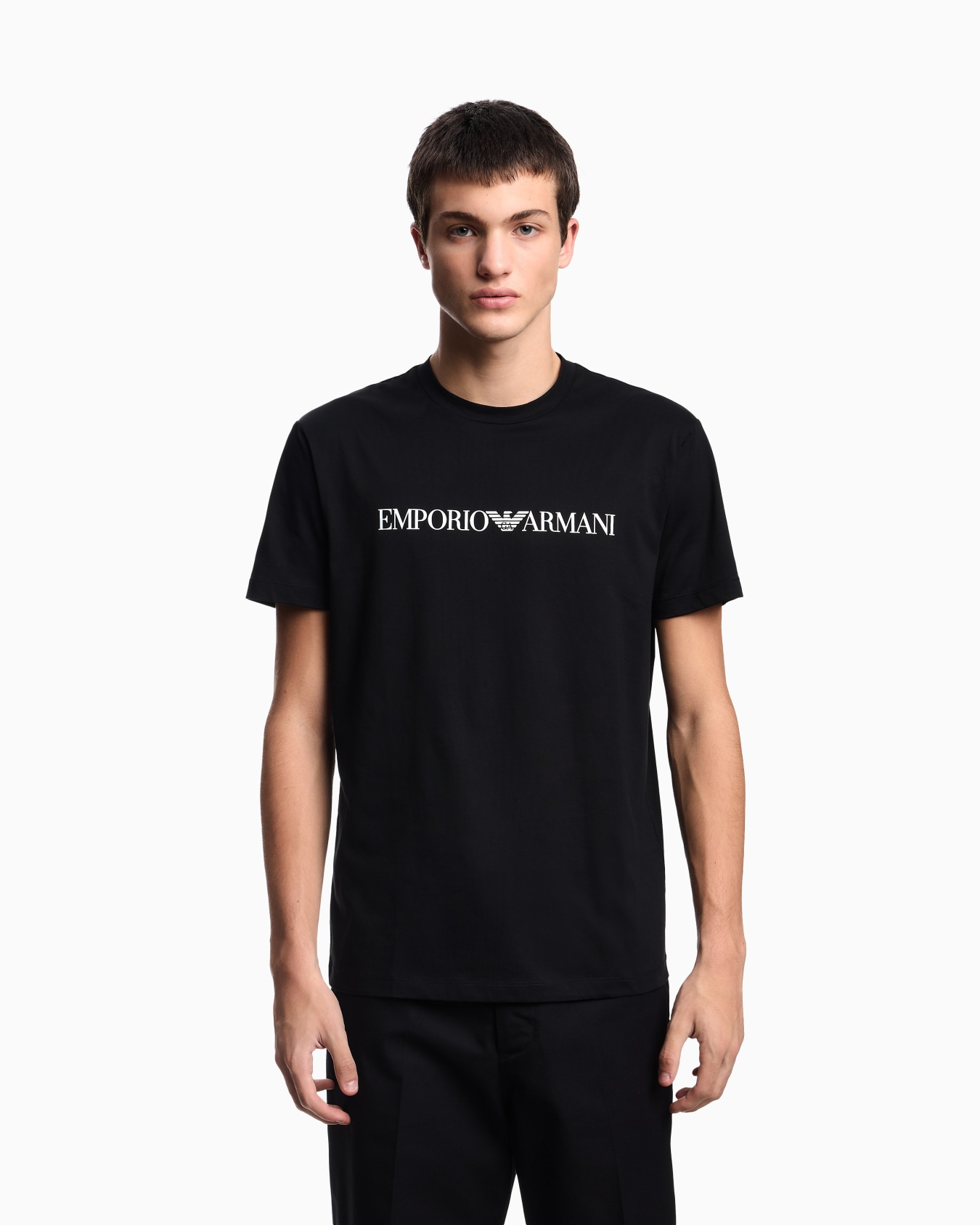 Pima-jersey T-shirt with logo print Slide 3