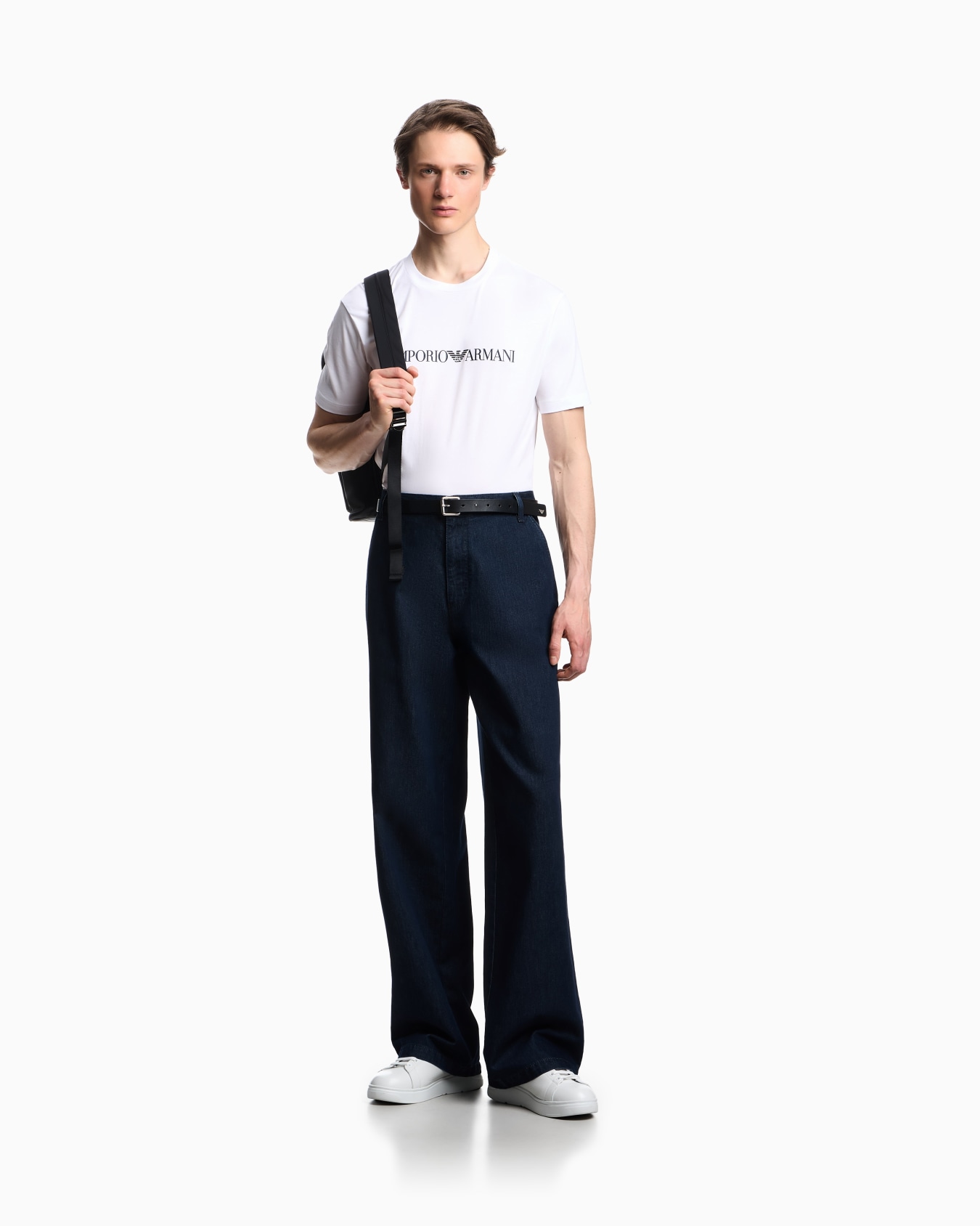 Pima-jersey T-shirt with logo print Slide 1
