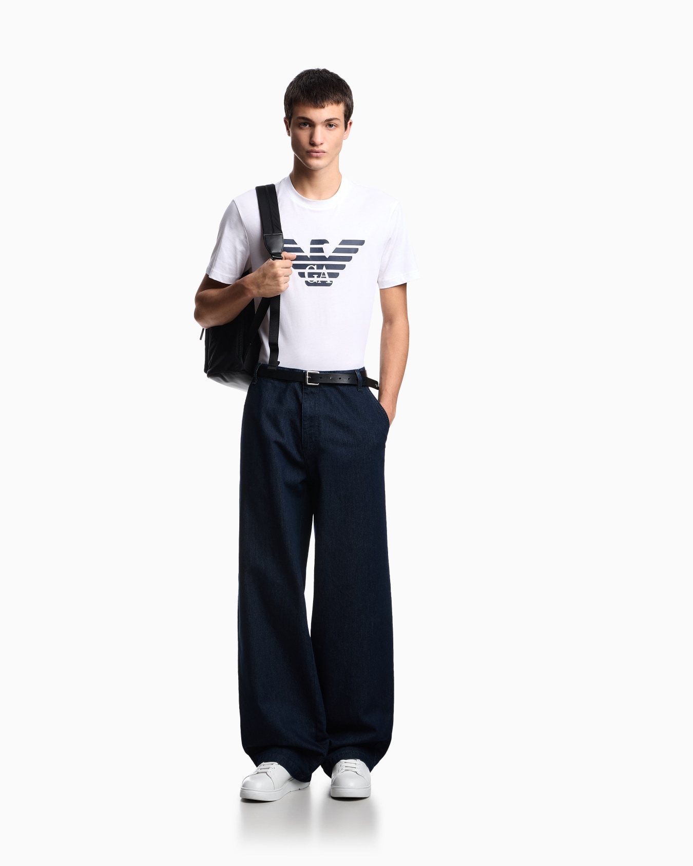 Pima-jersey T-shirt with logo print Slide 1