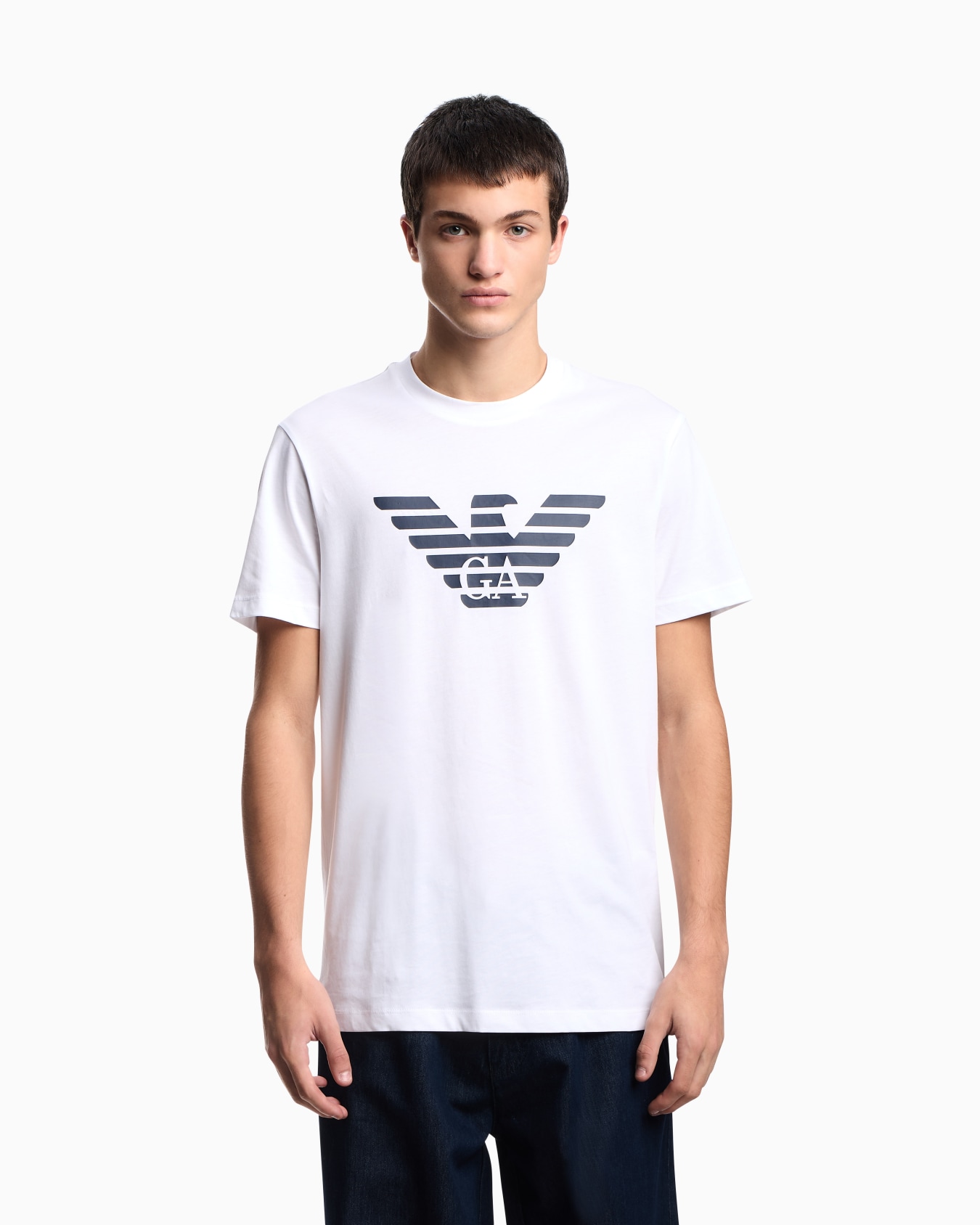Pima-jersey T-shirt with logo print Slide 3