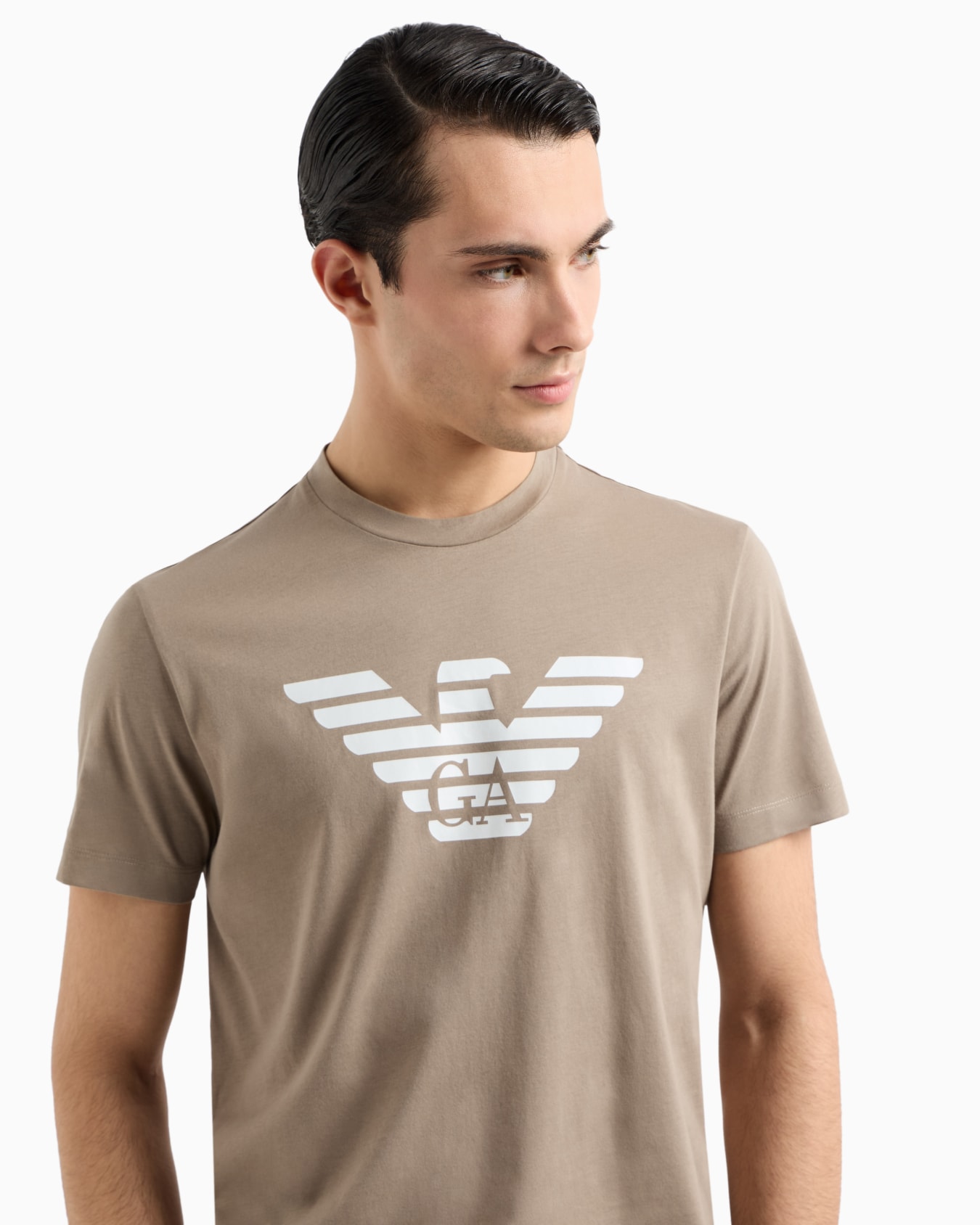 Pima-jersey T-shirt with logo print Slide 4