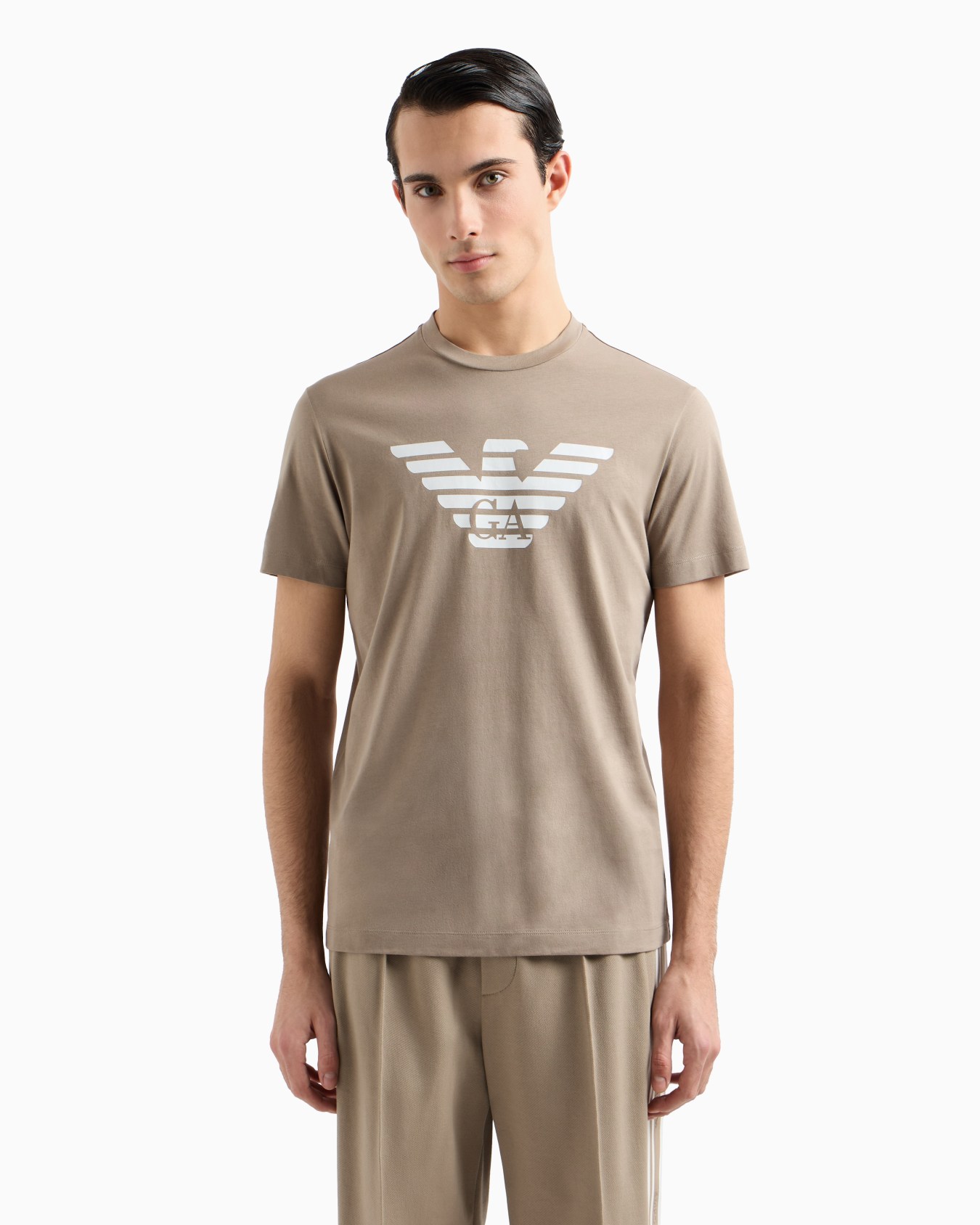Pima-jersey T-shirt with logo print Slide 3