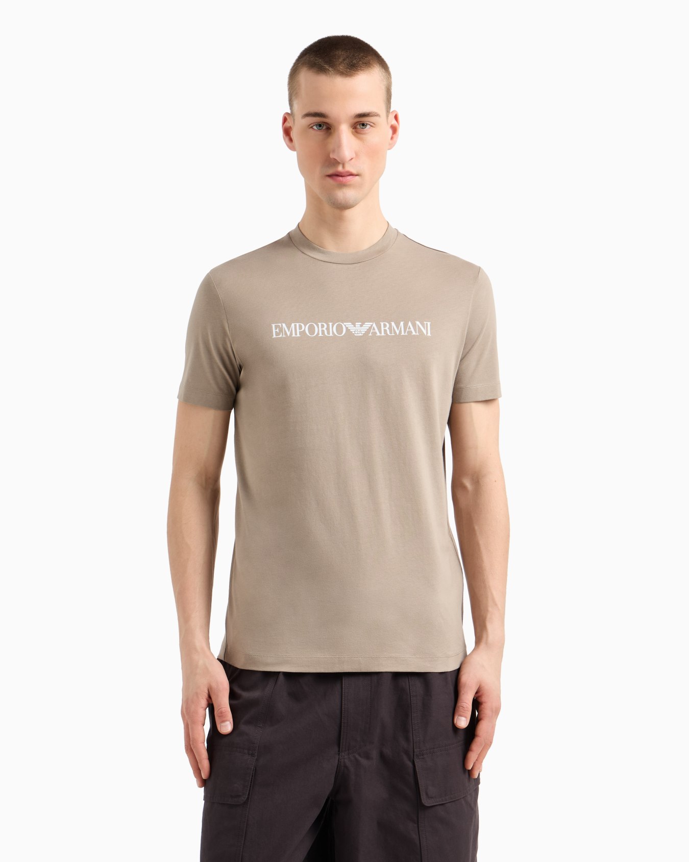 Pima-jersey T-shirt with logo print Slide 3