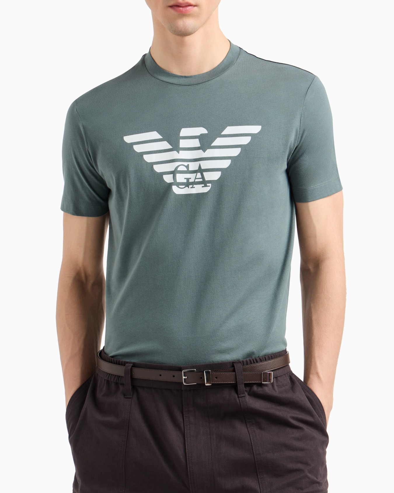 Pima-jersey T-shirt with logo print Slide 4