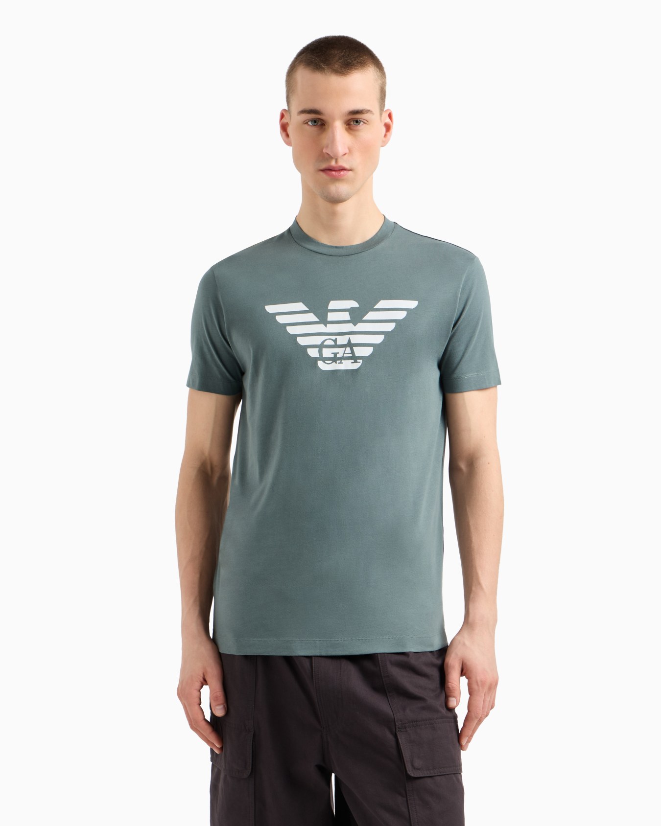 Pima-jersey T-shirt with logo print Slide 3