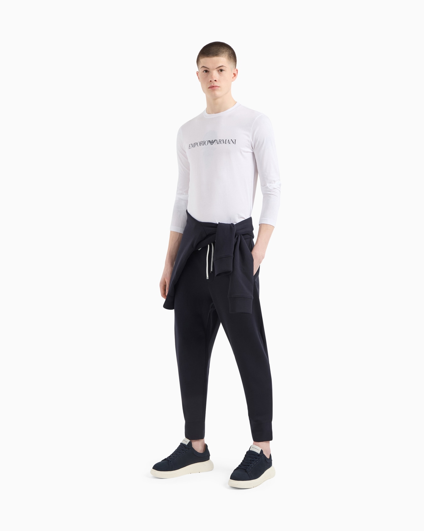 Pull en jersey Pima avec imprimé logo Diapositive 1
