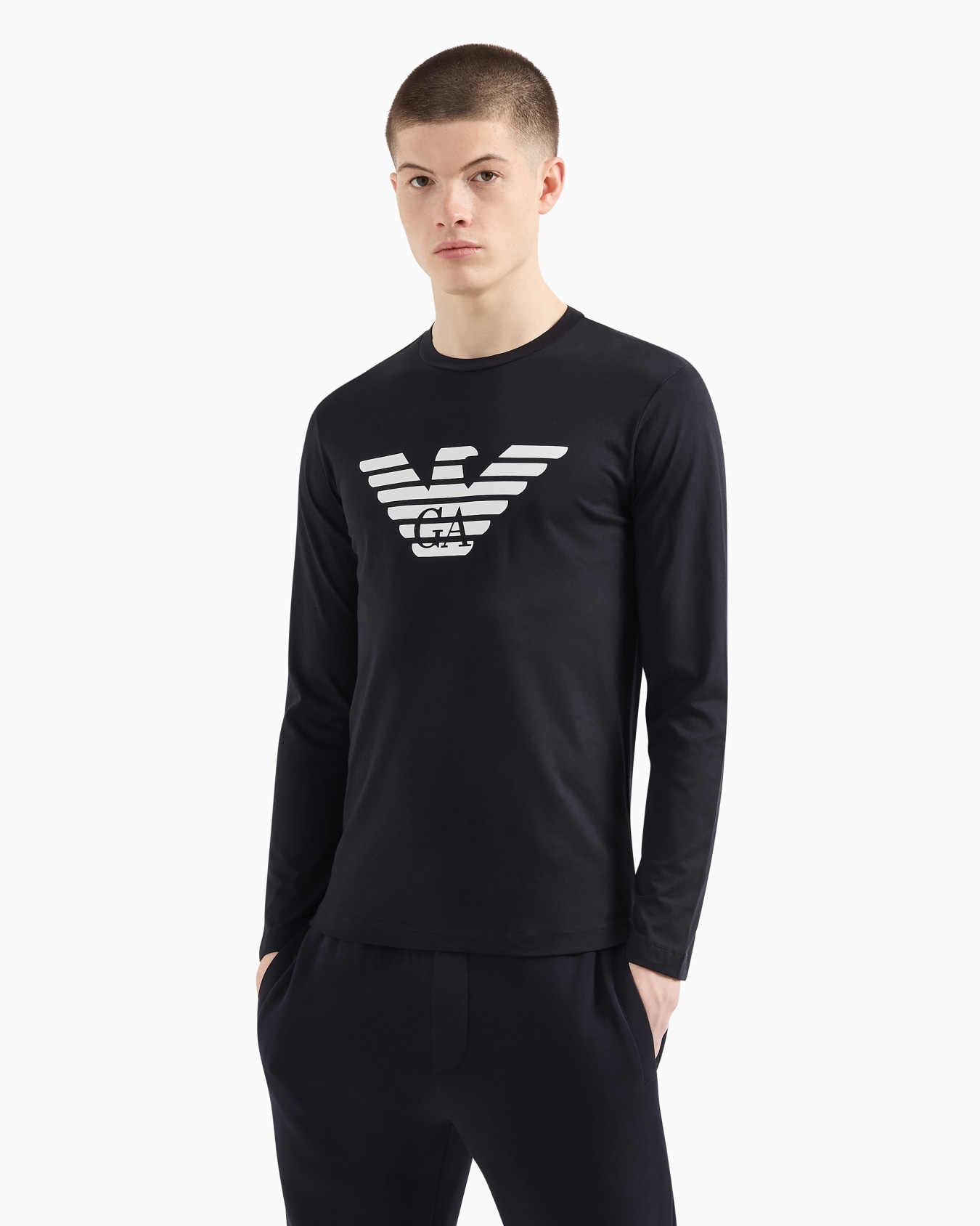 Jersey de punto de algodón pima con estampado de logotipo Diapositiva 3
