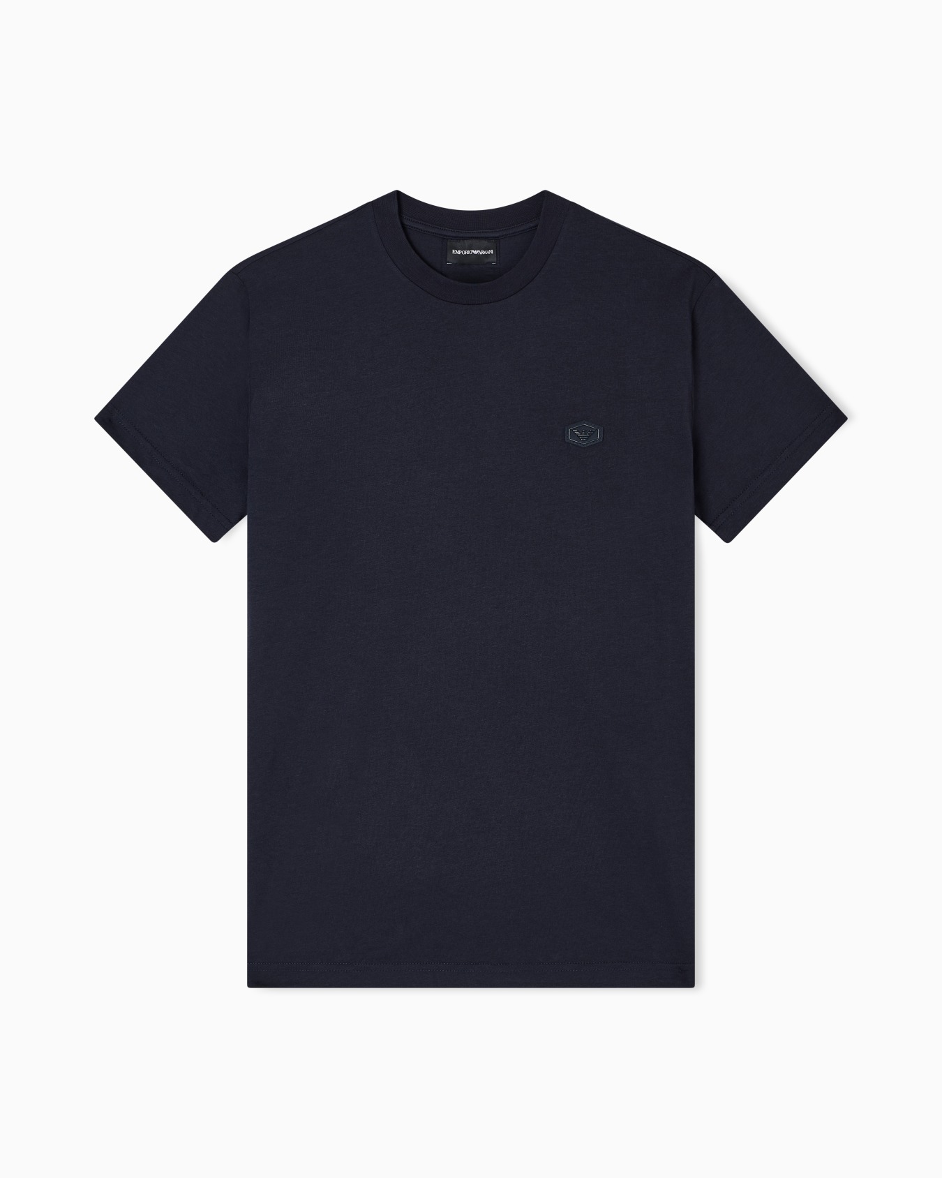 Supima jersey T-shirt with micro logo patch Slide 0