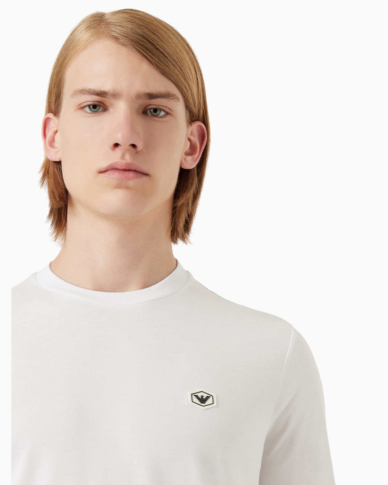 Maglia in jersey Supima con micro patch logo Slide 5