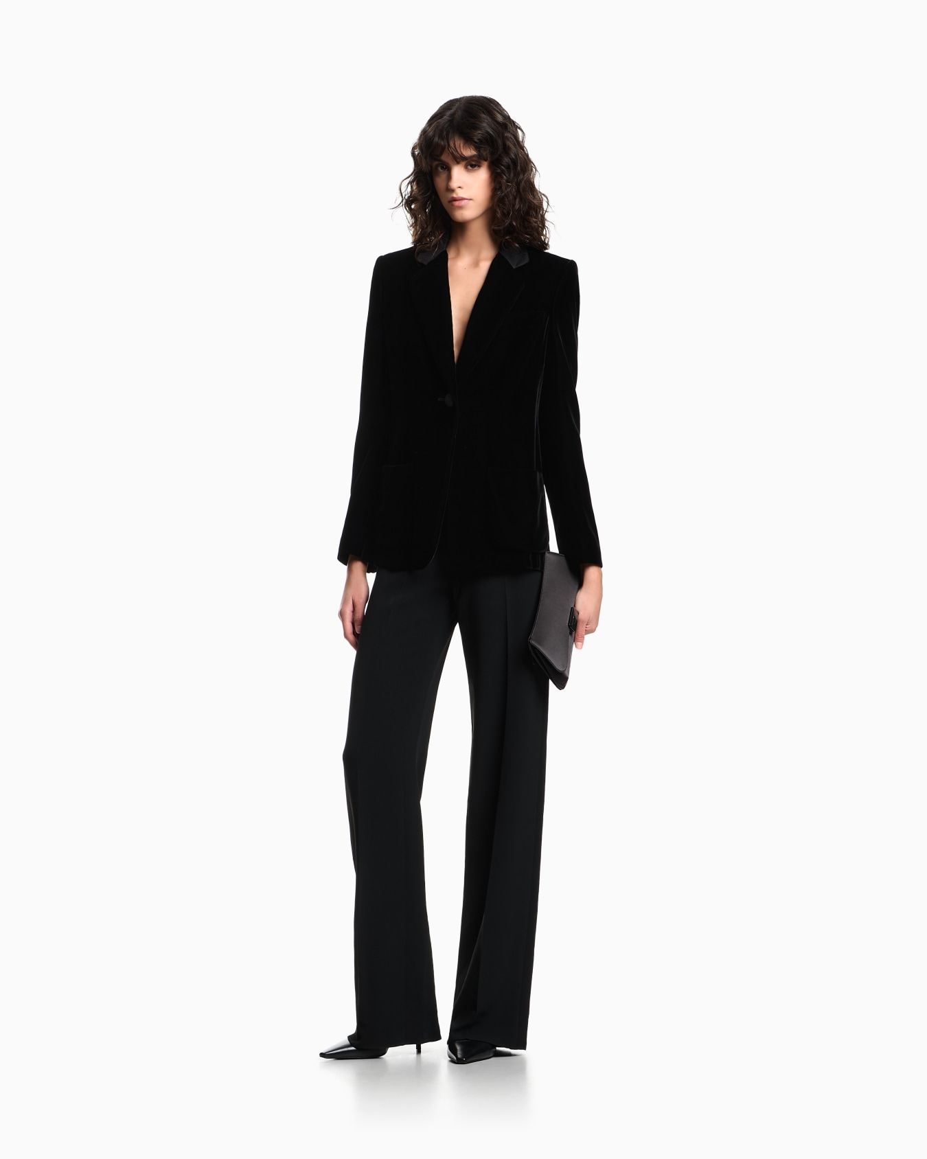 シングルブレストジャケット ベルベット スライドする 1