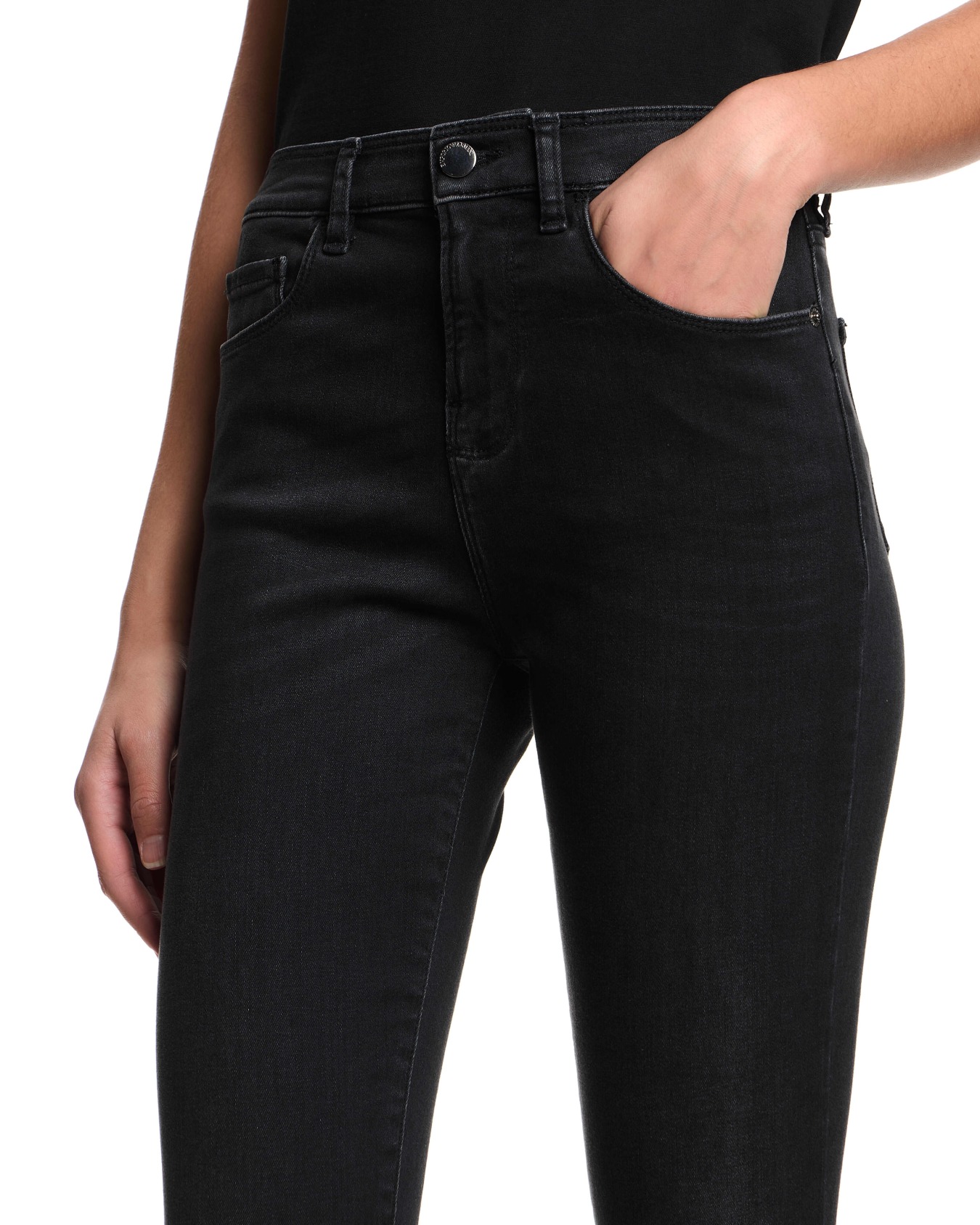 Jean J20 taille haute et jambe super skinny en denim confortable lavé à la pierre Diapositive 4