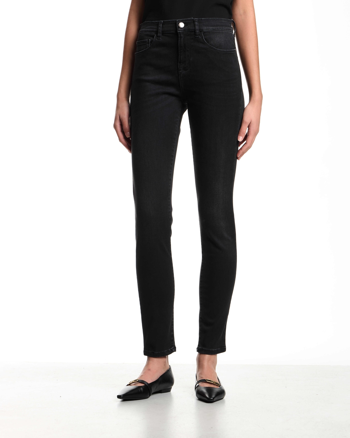 Jean J20 taille haute et jambe super skinny en denim confortable lavé à la pierre Diapositive 3