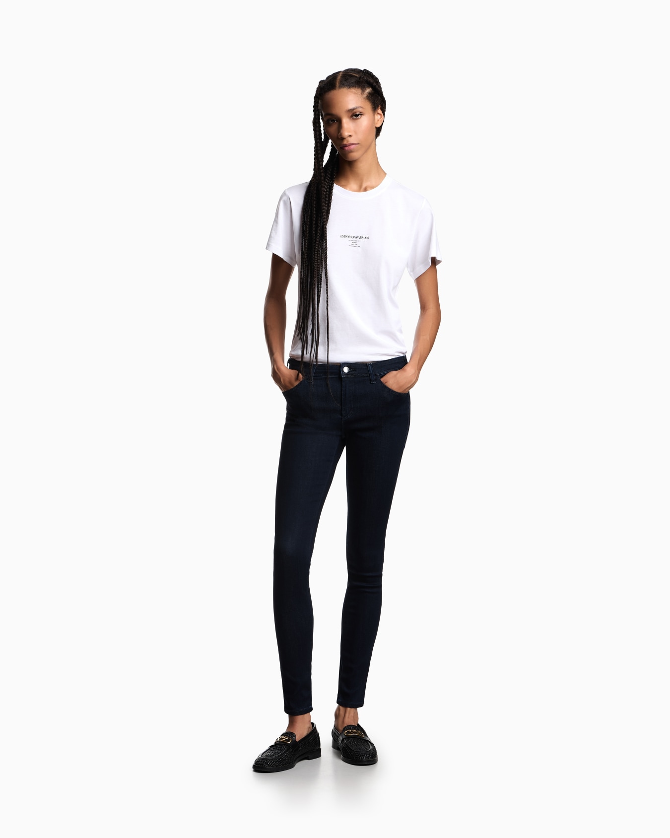 J28 High-waisted super-skinny leg jeans in a viscose-blend denim Slide 1