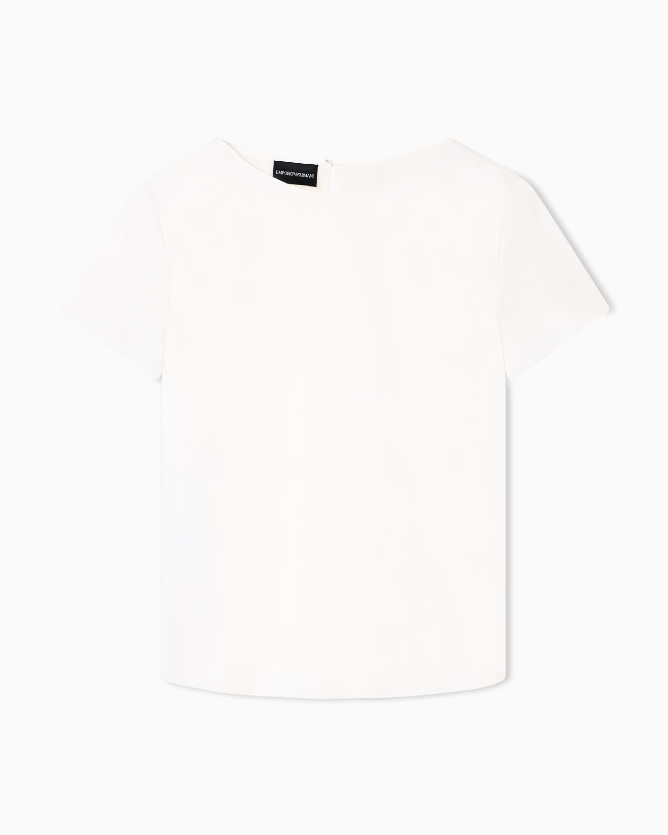 Blouse à manches courtes en satin de soie Diapositive 0