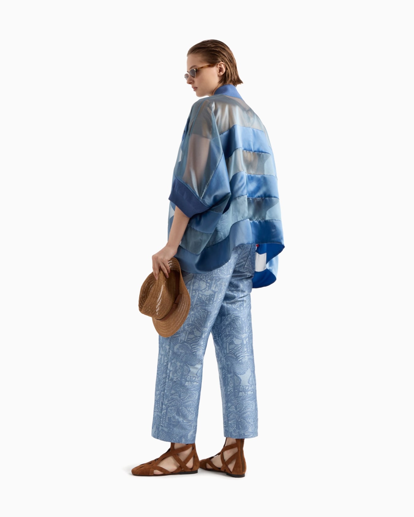 Short-sleeved silk satin blouse Slide 2