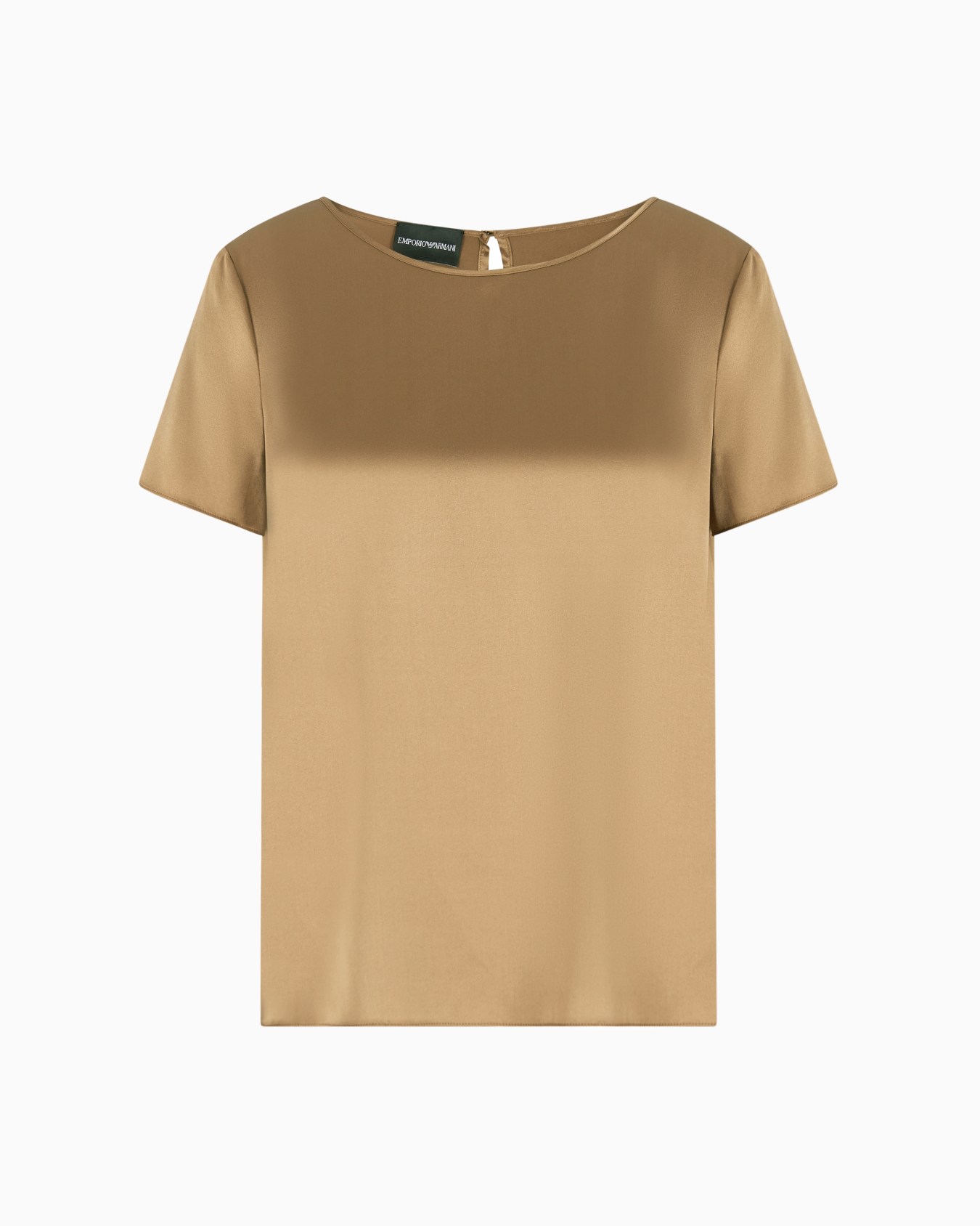 Short-sleeved silk satin blouse Slide 0