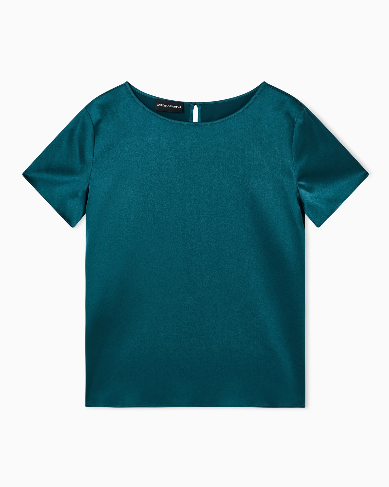 Bluse mit kurzen Ärmeln aus Seidensatin Folie 0