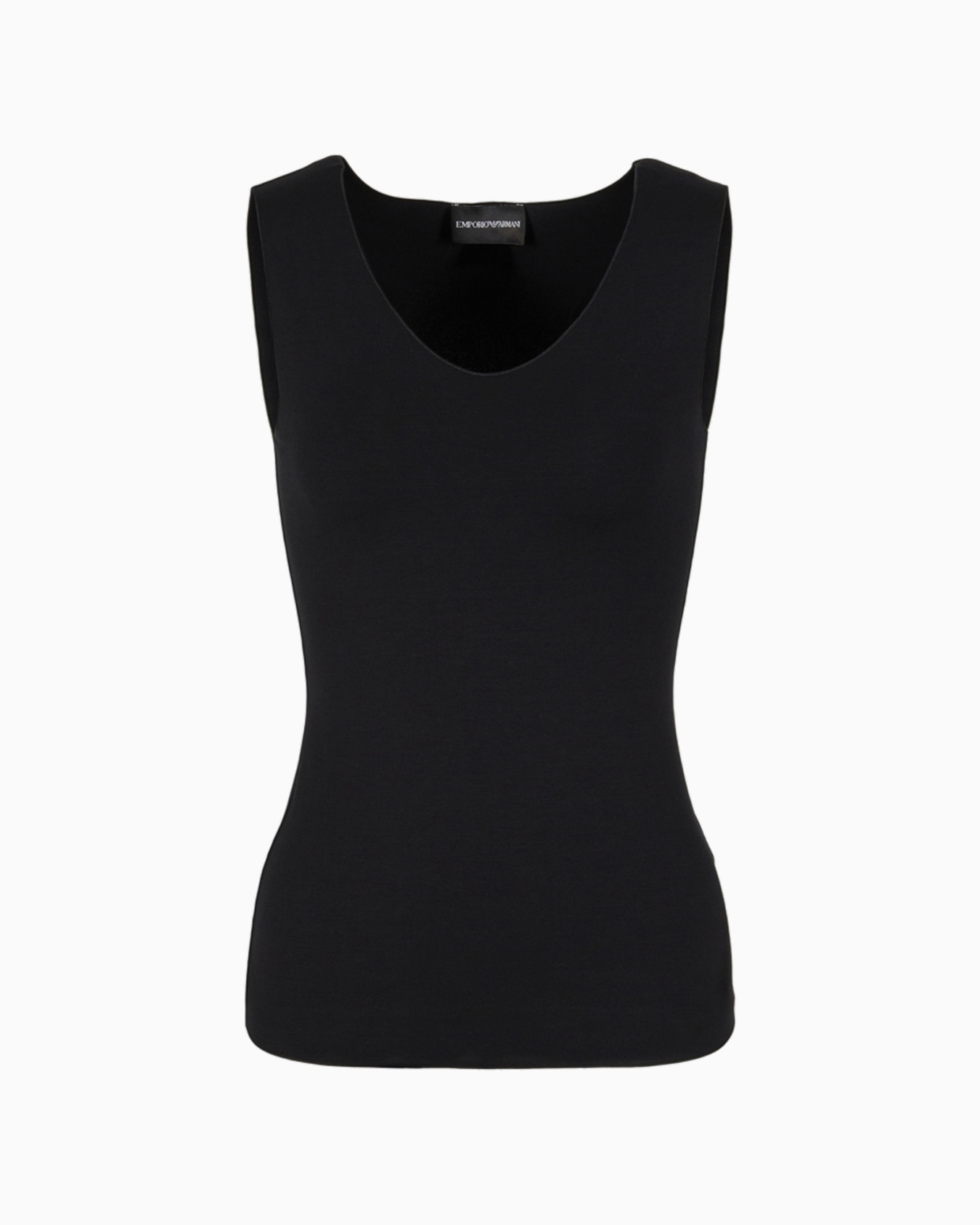 Viscose stretch jersey V-neck tank top Slide 0