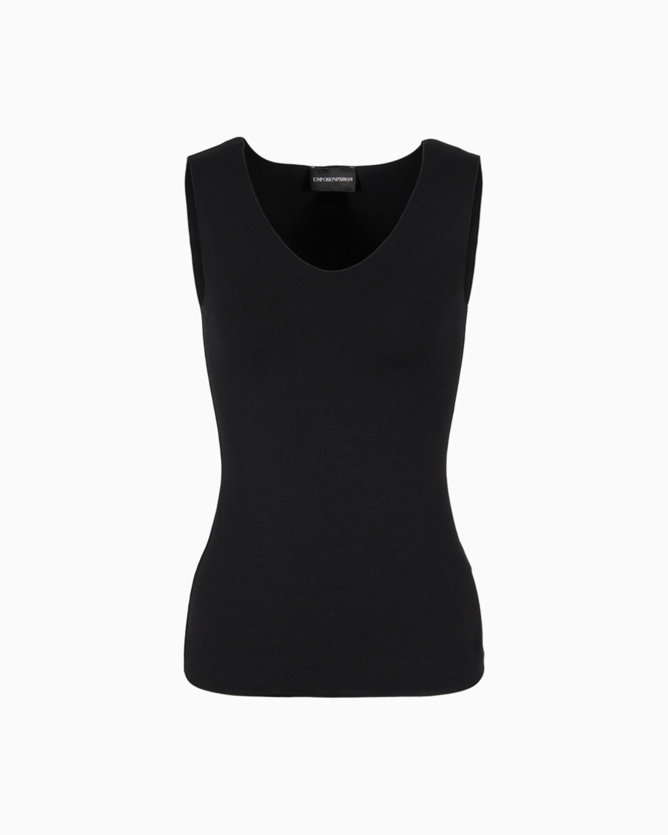 Viscose stretch jersey V-neck tank top Slide 0